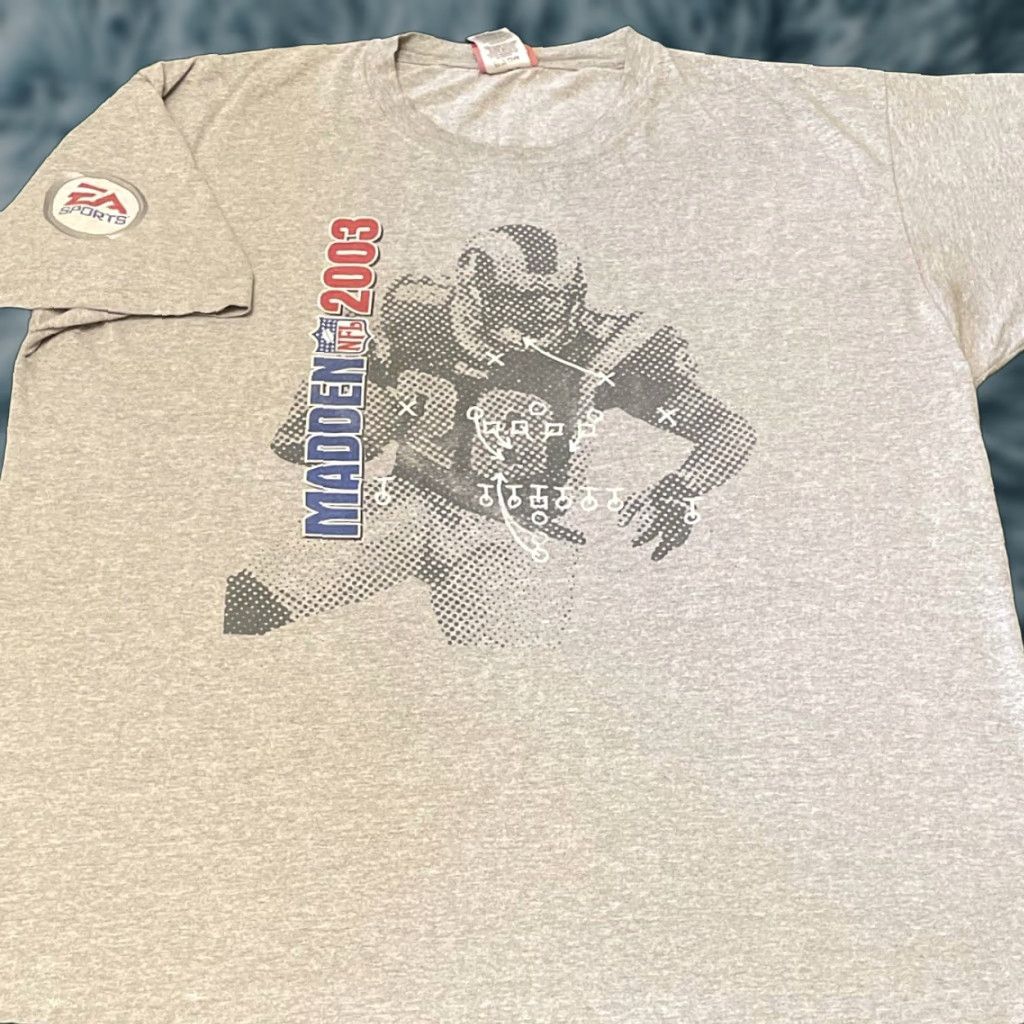 Reebok VINTAGE 90s NFL Madden 2003 Nintendo EA Sports Video Game Promo Shirt XL Gray Mens Size US XL / EU 56 / 4 - 1 Thumbnail
