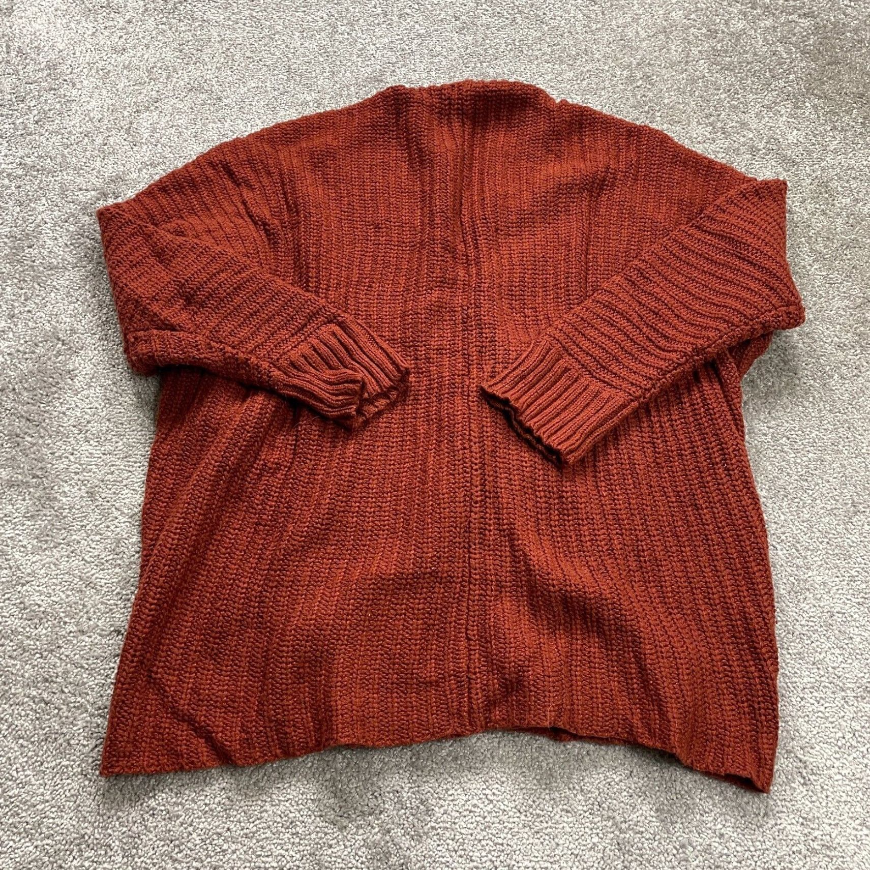 Mossimo Mossimo Chunky-Knit Cardigan Sweater Women’s Medium Rust Orange Long Sleeve Casual Fall Outdoor Size M / US 6-8 / IT 42-44 - 2 Thumbnail