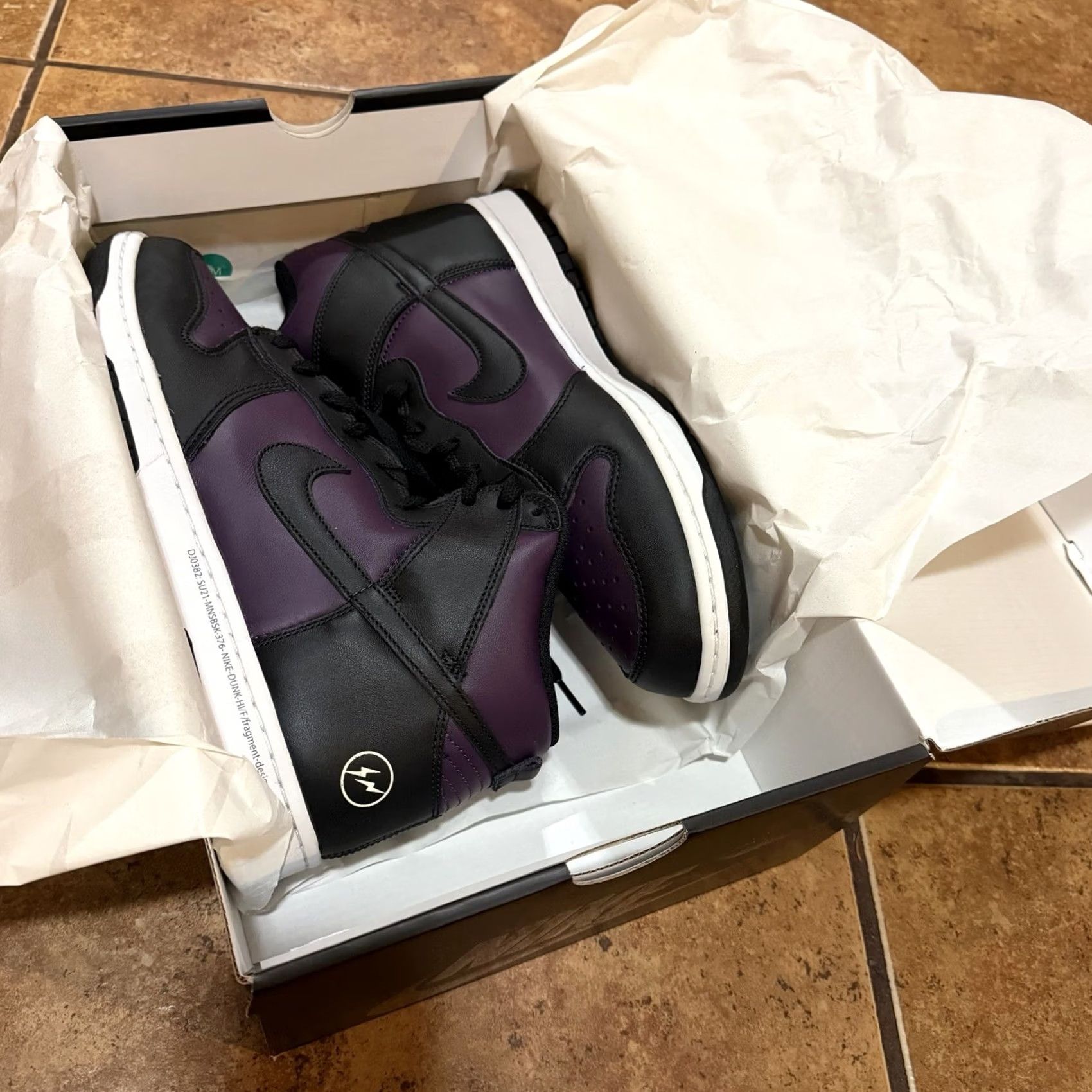 Nike Nike Dunk High Beijing DJ0382-600 OG Retro 2021 Size 12 - Fragment Design - Leather Purple Sneakers Mens Shoes Size US 12 / EU 45 - 2 Thumbnail