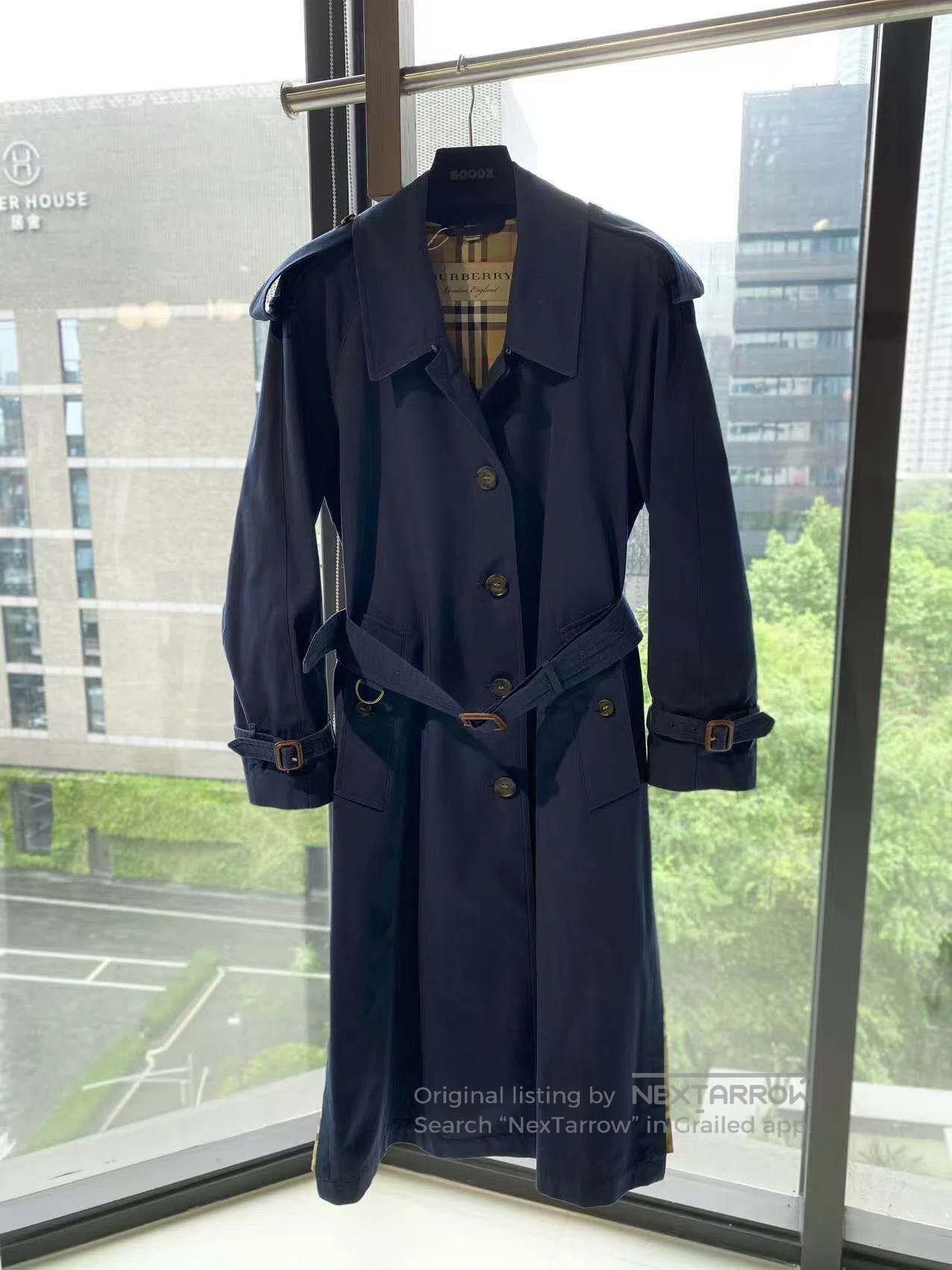 Burberry Burberry Navy plaid trench coat| Size XXS / US 00 / IT 34 - 2 Thumbnail