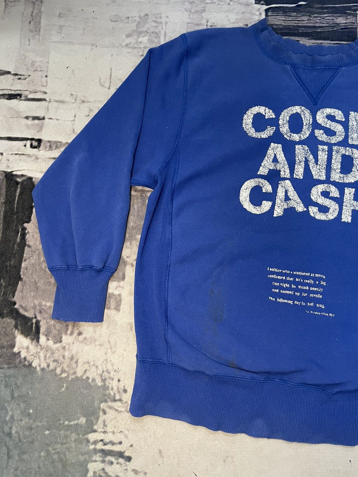 Diet Butcher Slim Skin 2000s DIET BUTCHER SLIM SKIN “COSH AND CASH” DISTRESSED CREW Size US L / EU 52-54 / 3 - 4 Thumbnail