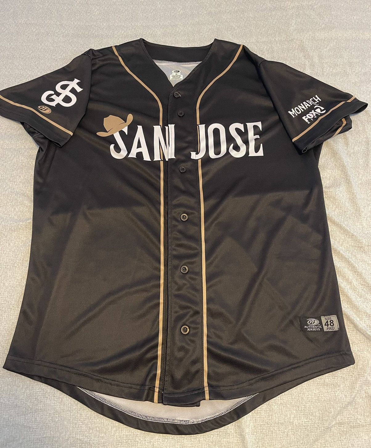 image of Sj Giants Size 48 Giganti San Jose 33 Autographed Monarch in Black, Men's