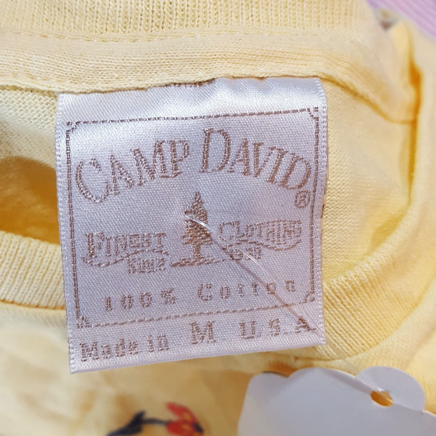 Vintage VINTAGE Camp David Smoky Mountains Women's Medium Yellow Short Sleeve T-Shirt Top Casual 90s Outdoor Yellow Womens Size M / US 6-8 / IT 42-44 - 6 Thumbnail