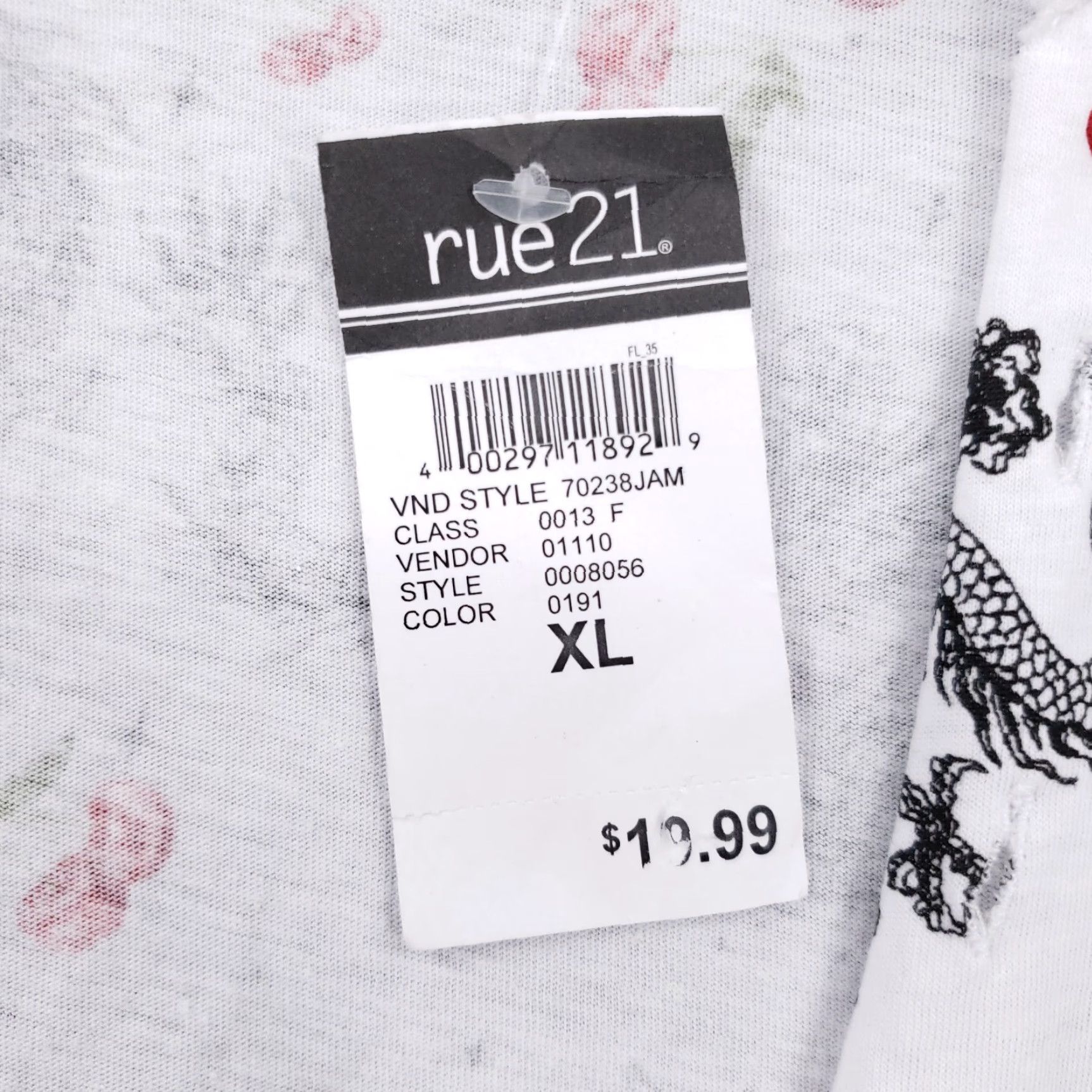 Vintage Rue21 Top Womens XL White Crop V-Neck Short Sleeve T-Shirt Size XL / US 12-14 / IT 48-50 - 7 Thumbnail