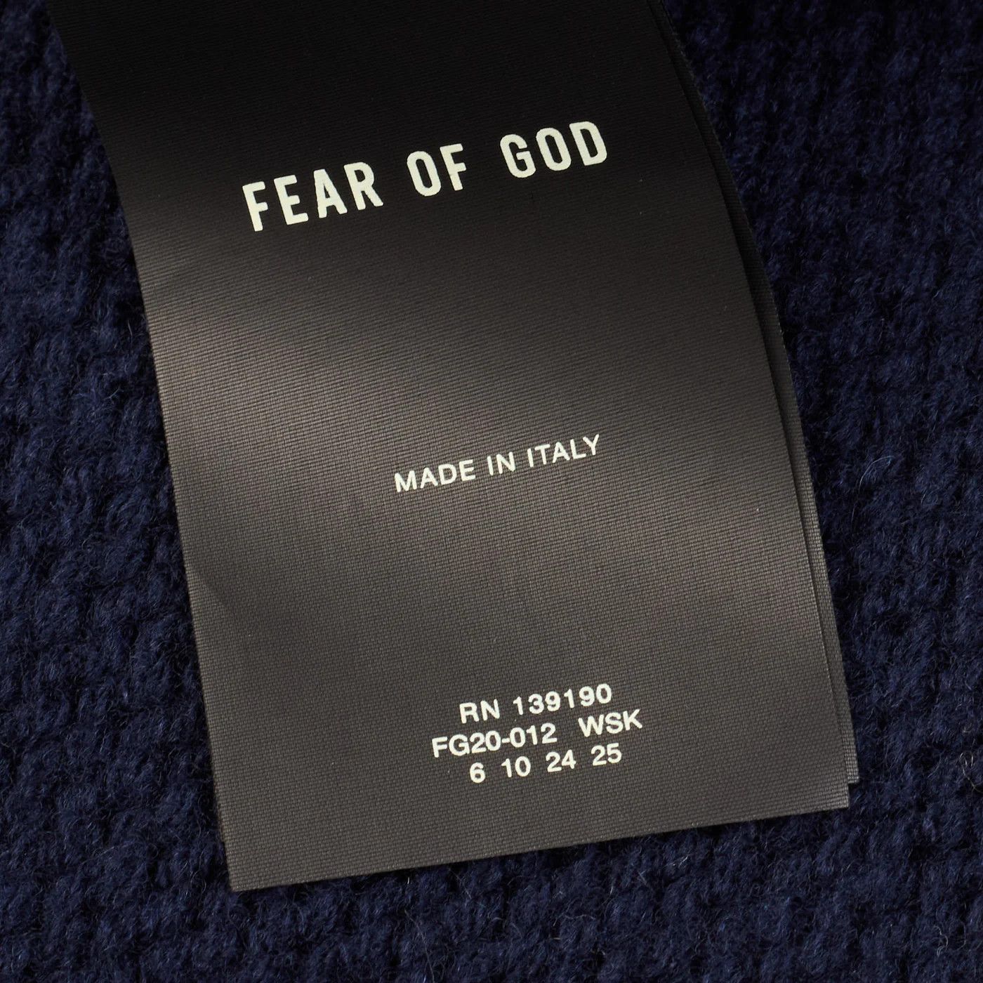 Fear of God FEAR OF GOD Navy Blue Wool Chunky Knit Overlap Sweater Size US L / EU 52-54 / 3 - 8 Thumbnail