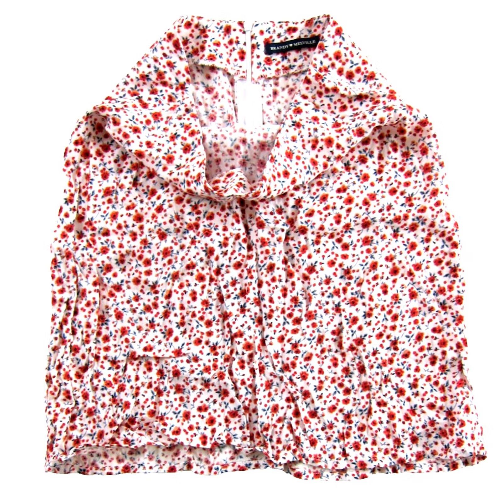 Brandy Melville Brandy Melville Skirt XS 3 Mini Pencil 100% Rayon Orange Pink Green White Women's Short Slit Lined Summer 90s Flower Vintage No Size 26" / US 2 / IT 38 - 4 Thumbnail