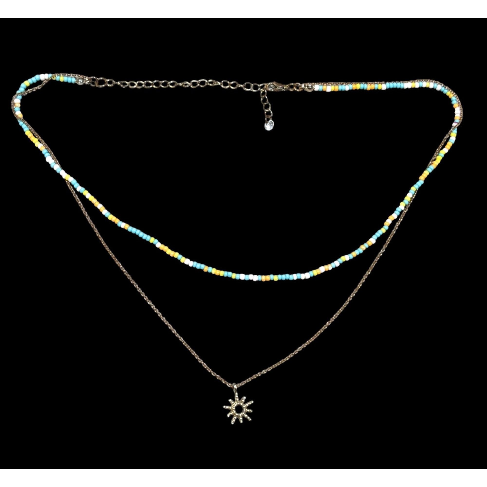 Other Minimalist Floral Layered Bohemian Beaded Sun Necklace Size ONE SIZE - 1 Thumbnail