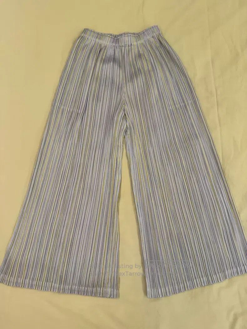 Issey Miyake Issey Miyake size:1 Light Purple Pleated Wide Leg Pants Size 22" - 1 Thumbnail
