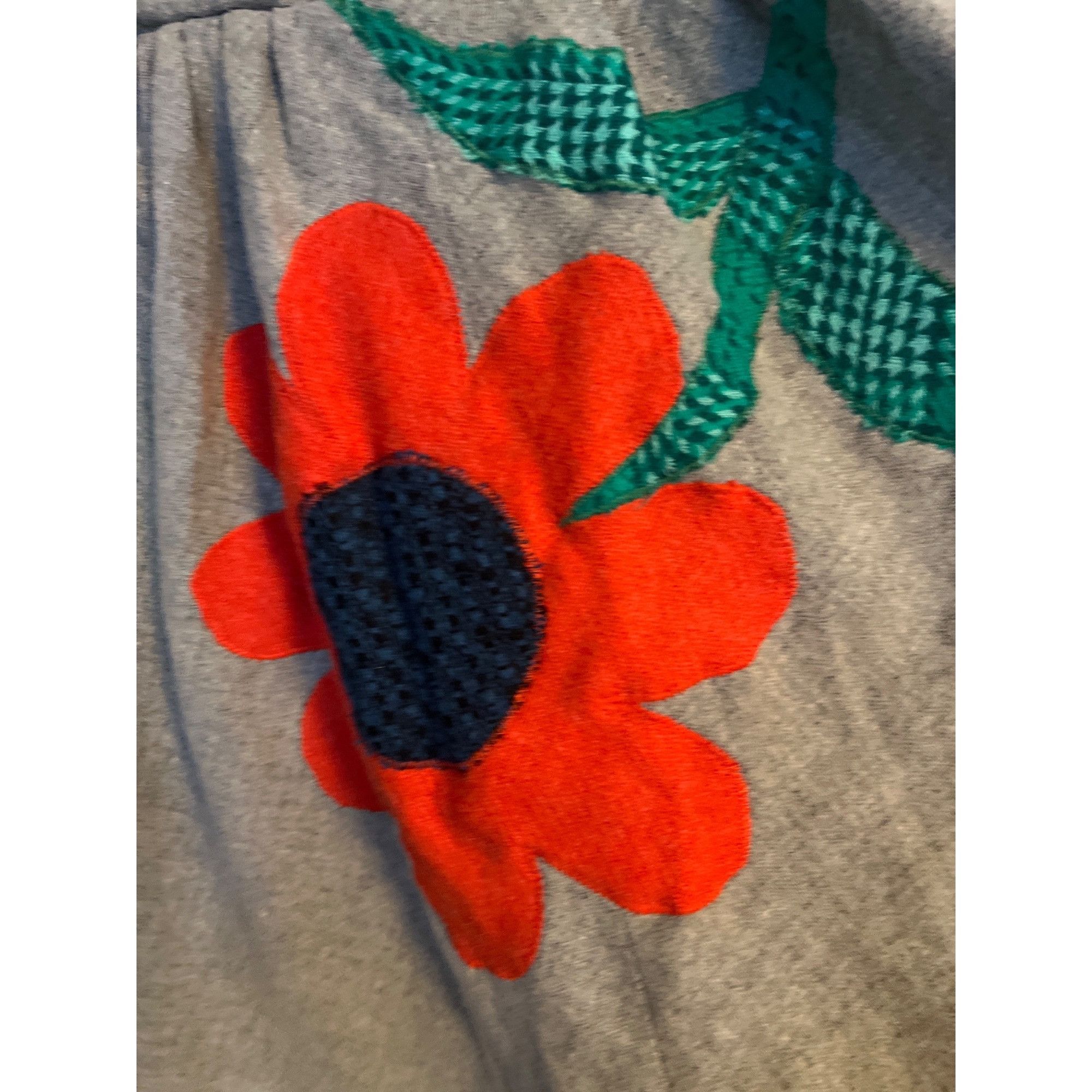 Other Vintage Handcrafted Gray Wool swing Skirt With Red Floral Ap Size M / US 6-8 / IT 42-44 - 3 Thumbnail