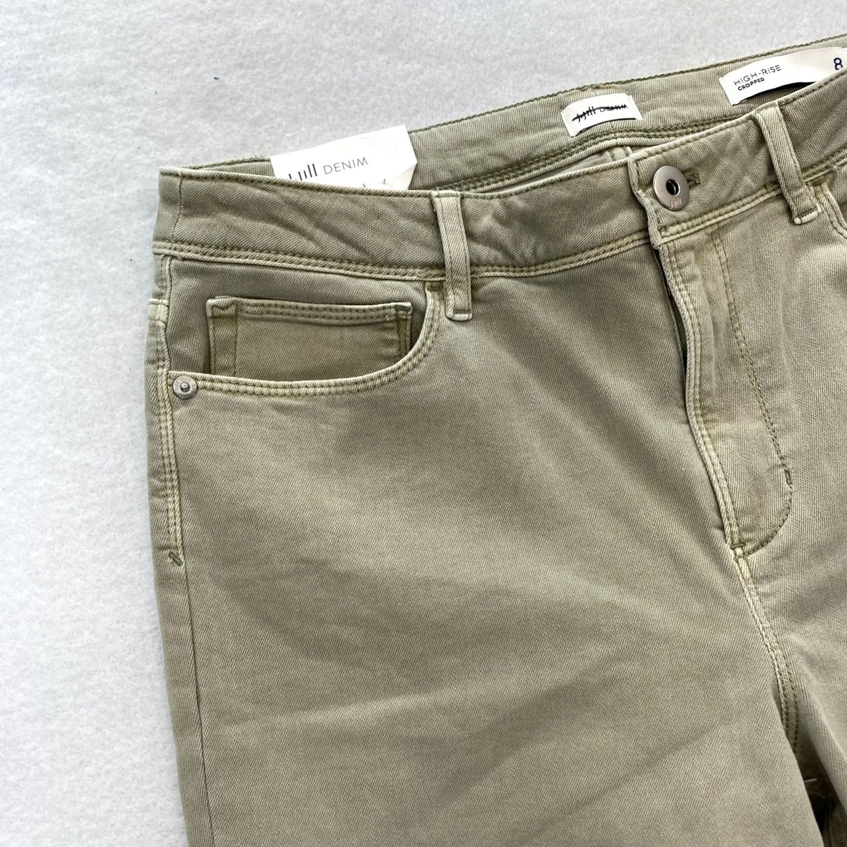 J. Jill J.Jill Jeans Women's 8 High Rise Cropped Light Green Stretch Denim Cuffed NWT Size 30" / US 8 / IT 44 - 5 Thumbnail