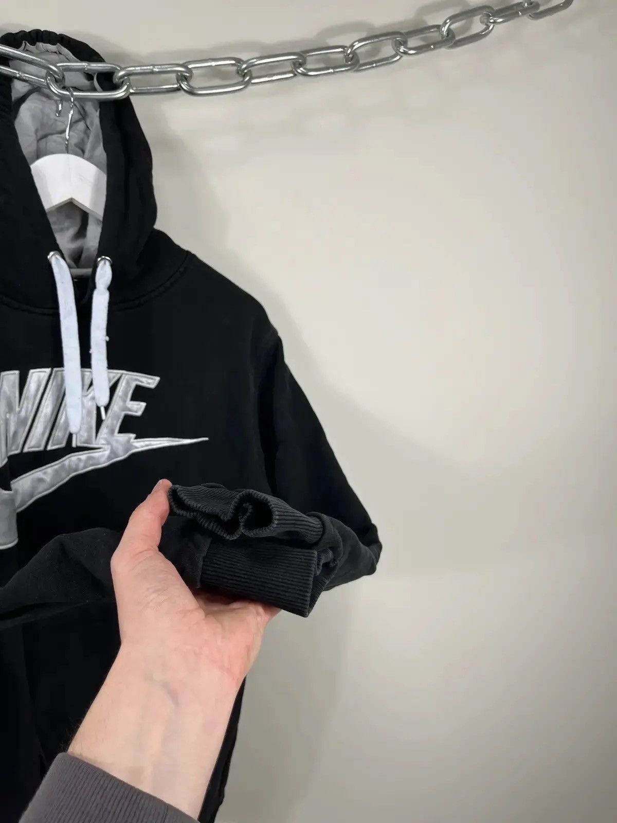Nike × Vintage Vintage Nike Y2K Big Logo Retro Hype Black Hoodie Size US M / EU 48-50 / 2 - 5 Thumbnail