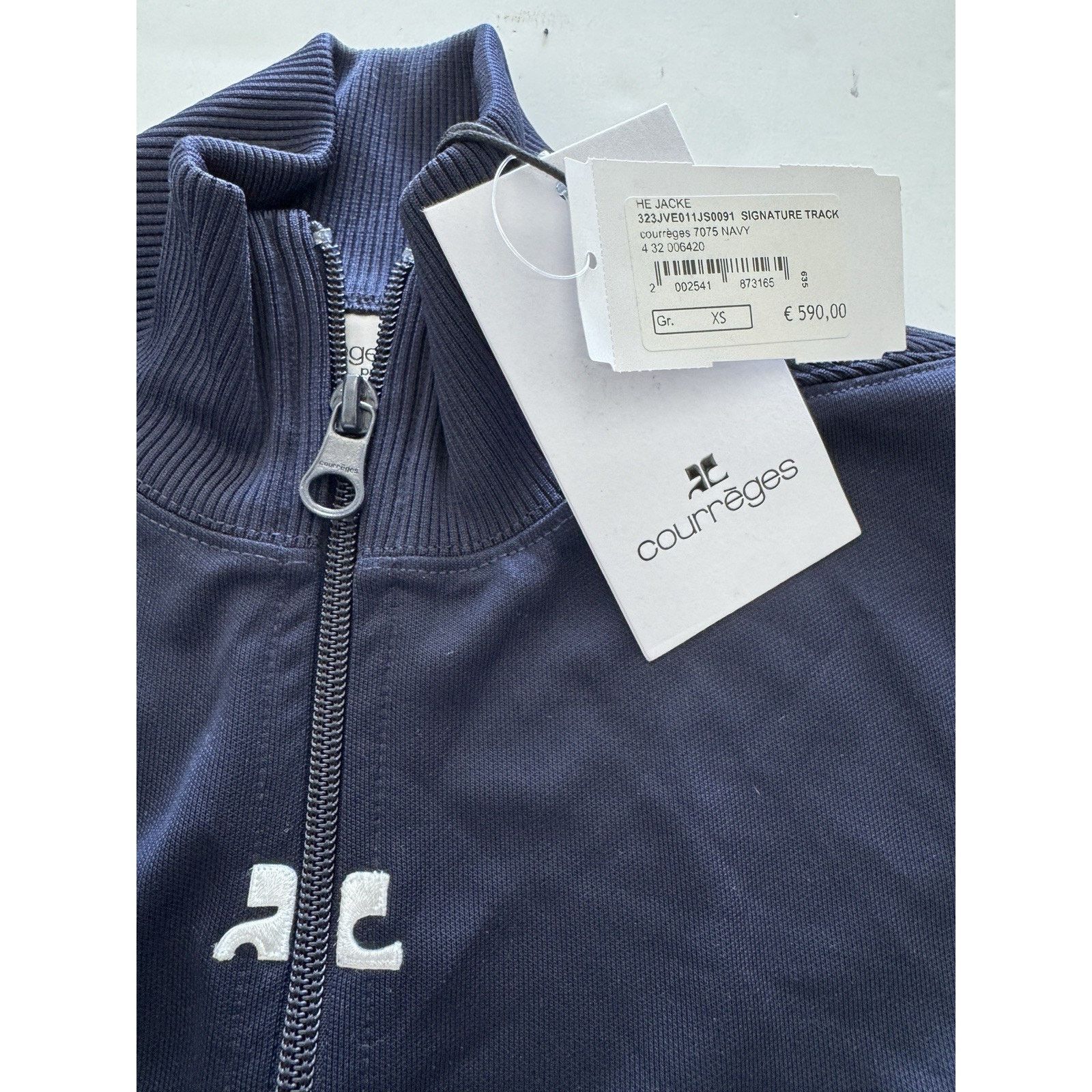 Courreges Courrèges logo-embroidered track jacket XS Navy Blue Size US XS / EU 42 / 0 - 3 Thumbnail