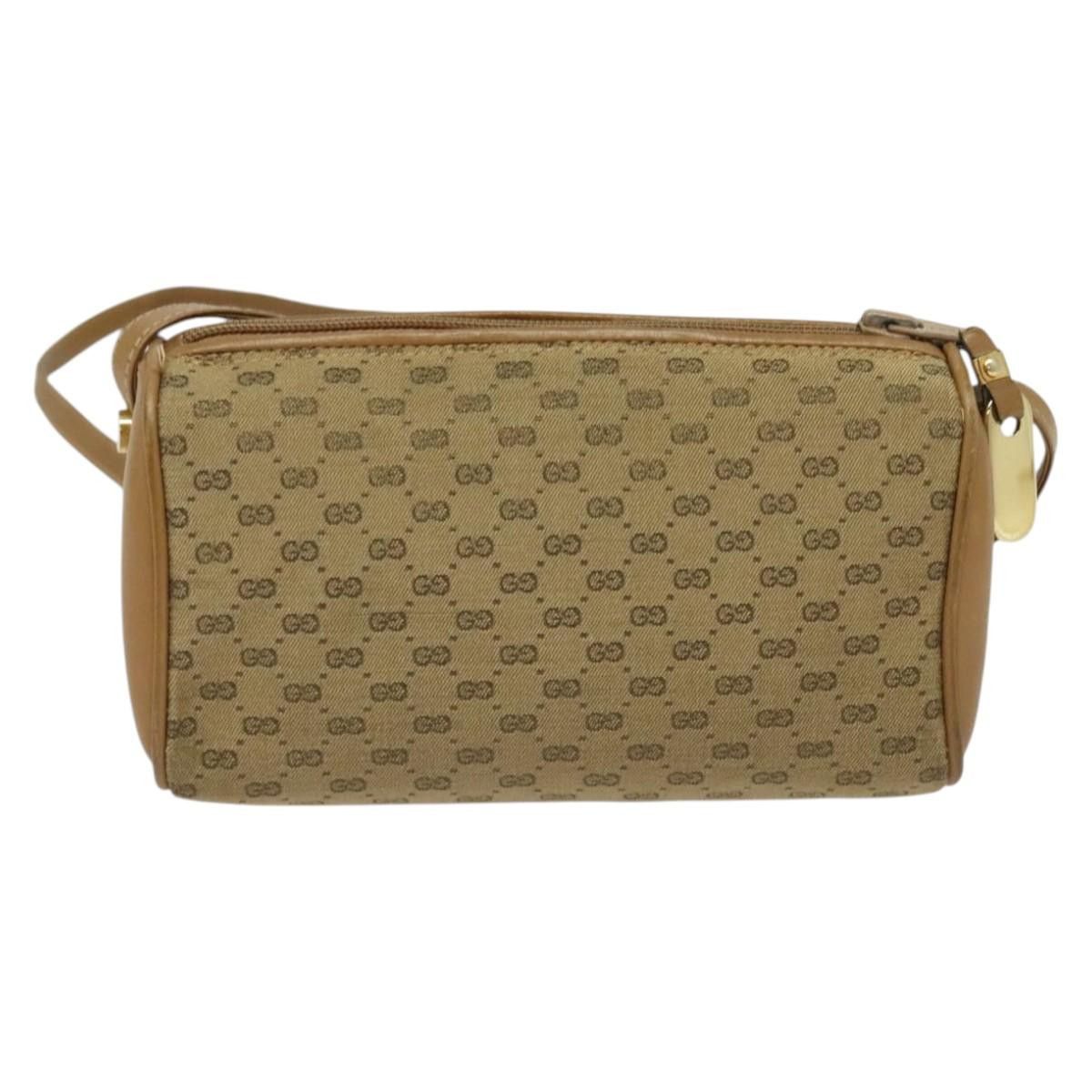Gucci GUCCI Micro GG Canvas Shoulder Bag Vintage Beige Gold Size ONE SIZE - 3 Thumbnail