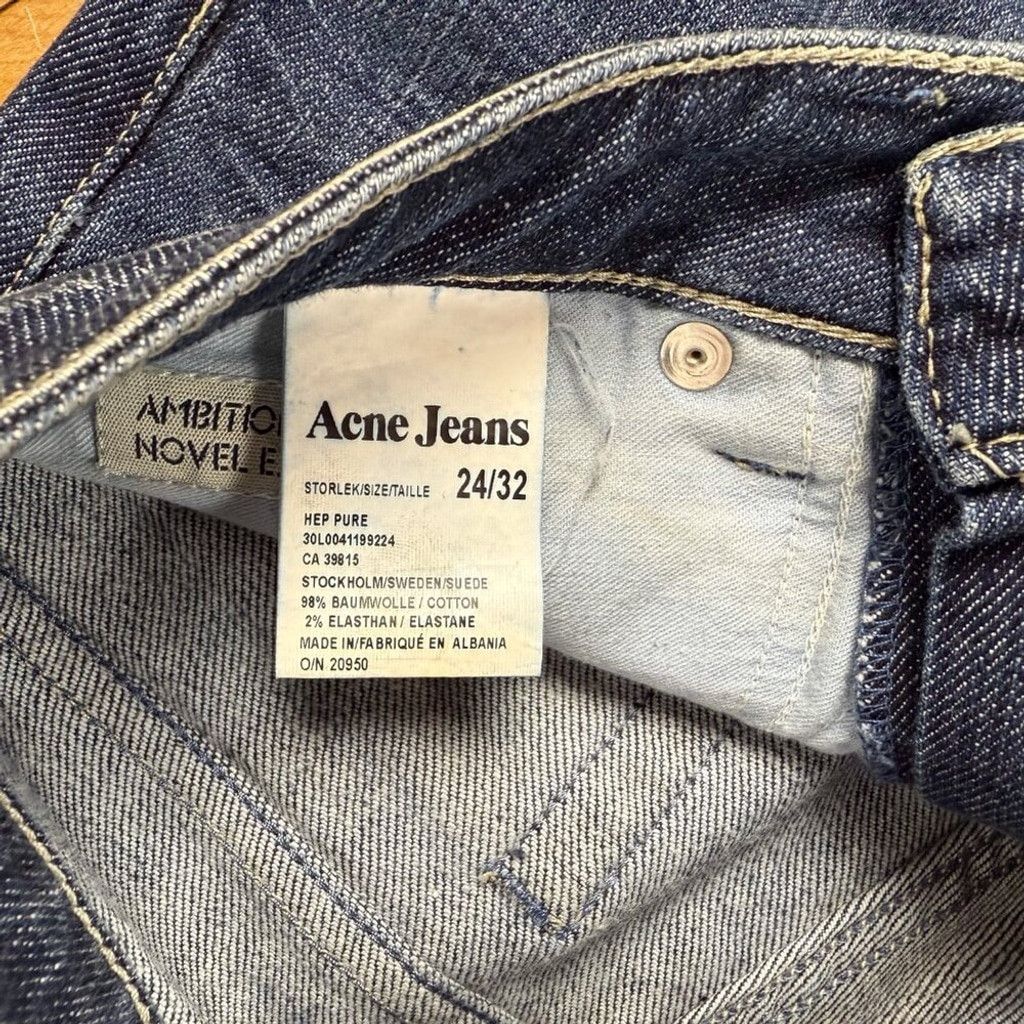 Acne Studios ACNE JEANS Hep Pure Straight Low Waist Dark Blue Jeans Sz 24 Size 42" / US 20 - 3 Thumbnail