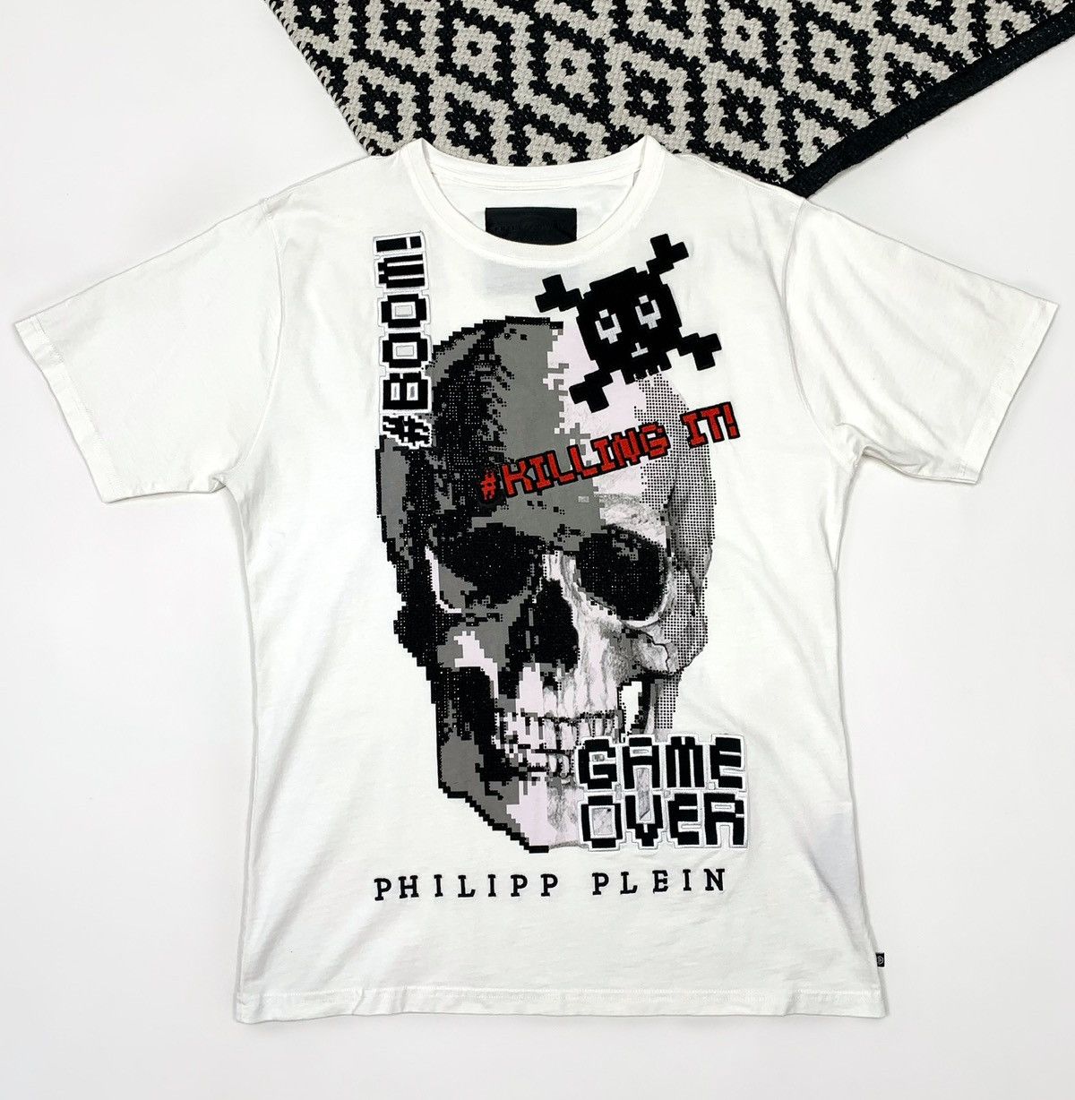 Philipp Plein Philipp Plein T-shirt Game Over Print Skull Big Logo Size US L / EU 52-54 / 3 - 1 Thumbnail