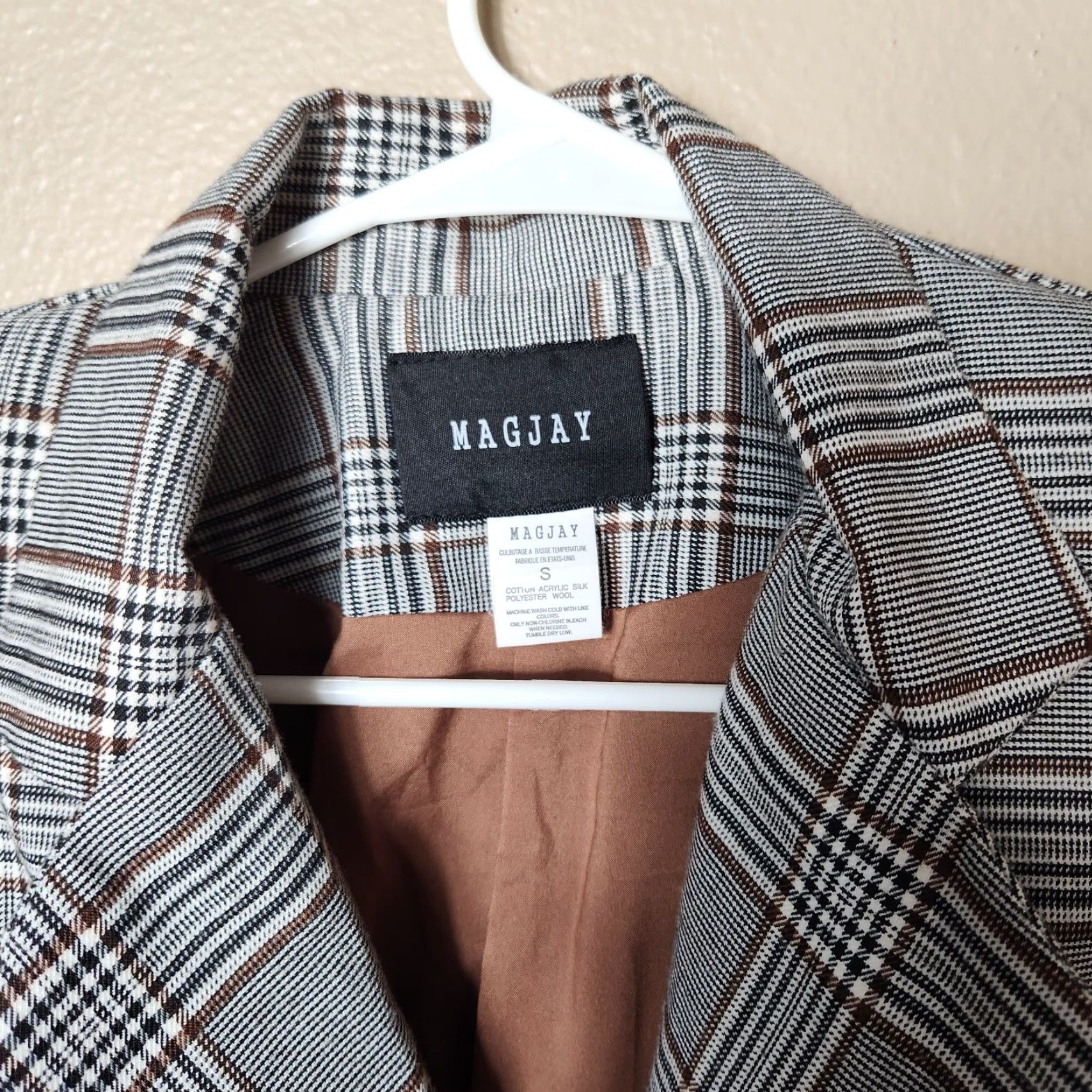 Vintage VINTAGE Magjay Womens Double Breasted Wool/Silk Blend Plaid Trench Dress-Size S Size S / US 4 / IT 40 - 2 Thumbnail