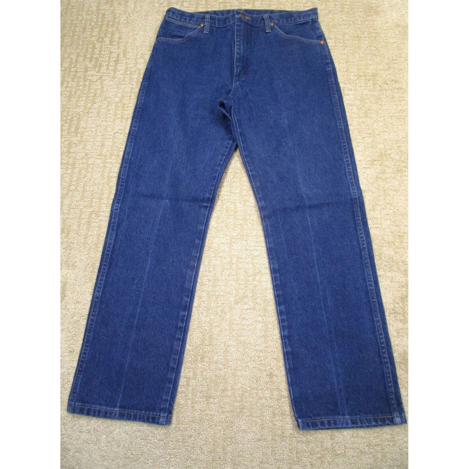 Wrangler Wrangler Jeans Men 35x30 Blue Cowboy Cut Original Fit Western Pants Dark Wash Jeans Size US 35 - 2 Thumbnail