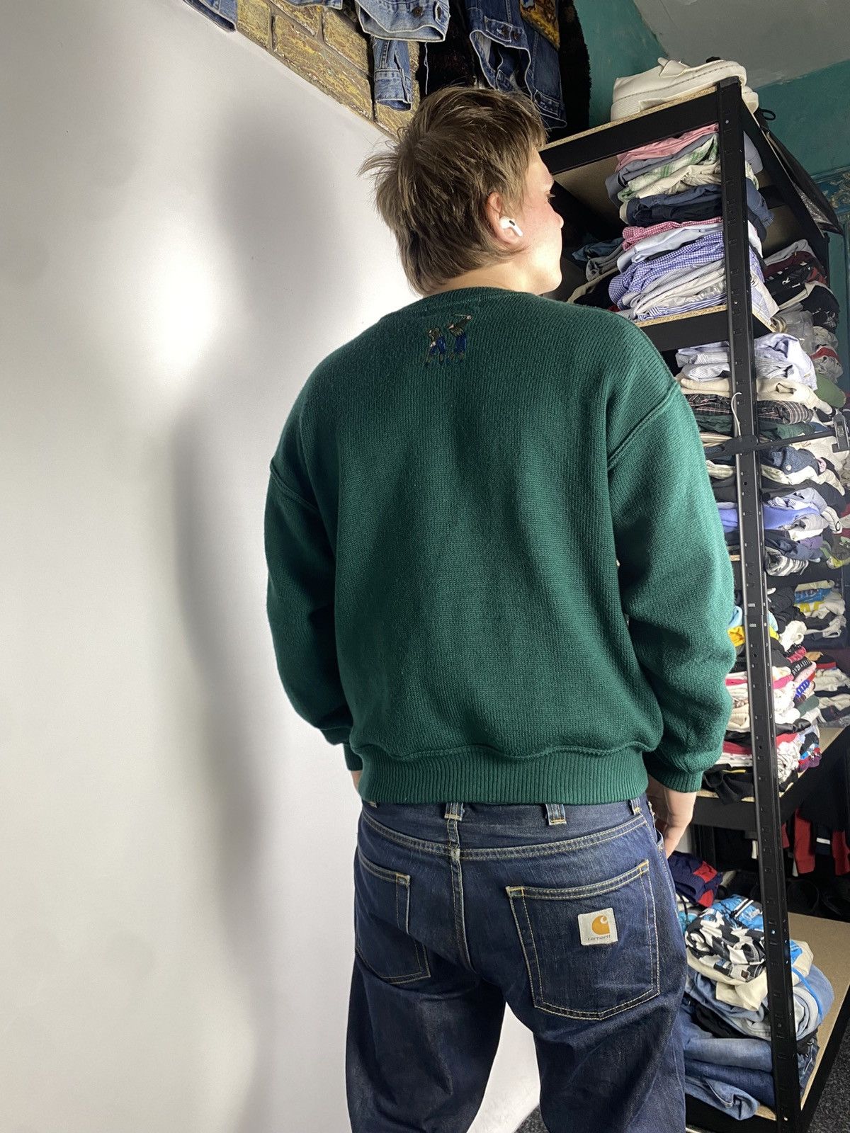 Designer × Vintage Vintage 90s Big golf print wool knitted sweater Y2K Size US S / EU 44-46 / 1 - 10 Thumbnail