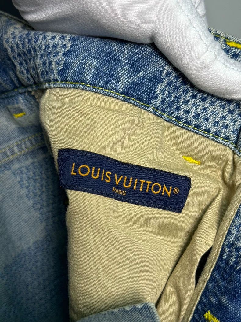 Louis Vuitton Louis Vuitton SS24 Feidun Blue Checkerboard Mini Flared Jea Size US 31 - 8 Thumbnail