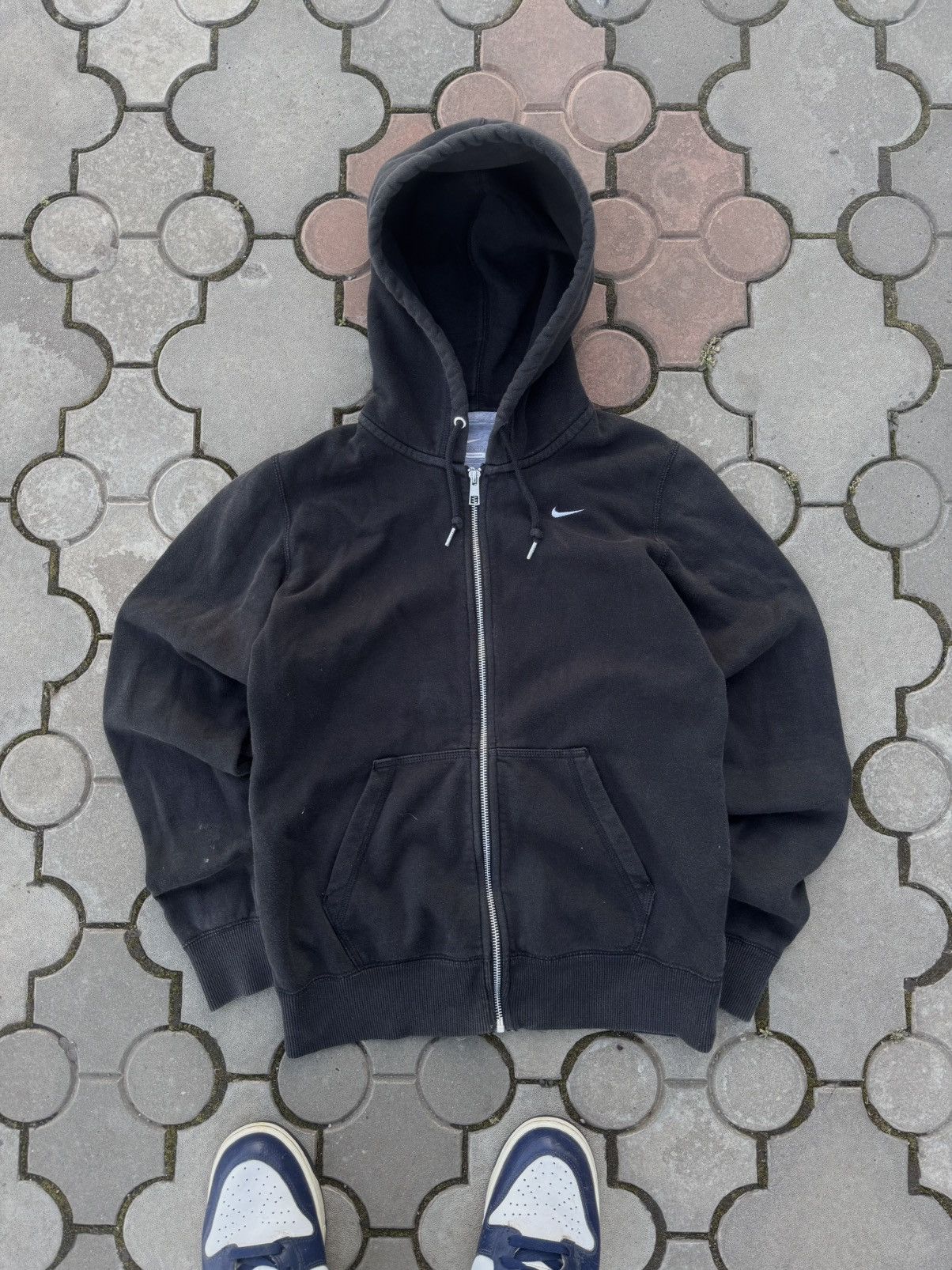 Nike × Vintage Vintage Nike Mini Swoosh Faded Zip Hoodie Y2K USA Size US S / EU 44-46 / 1 - 2 Thumbnail