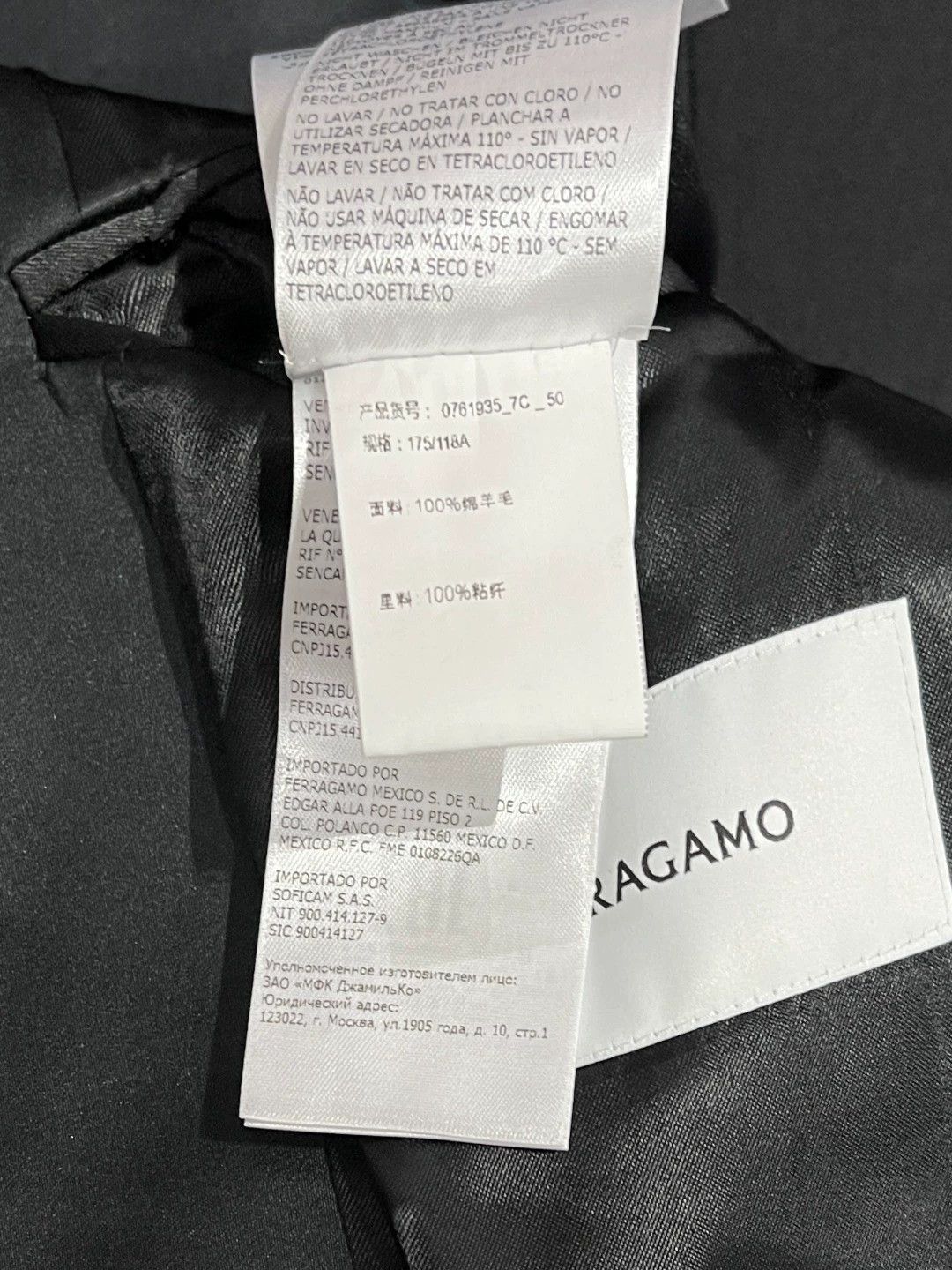 Salvatore Ferragamo Salvatore Ferragamo Black Wool Suit 46-54 Size 46S - 7 Thumbnail