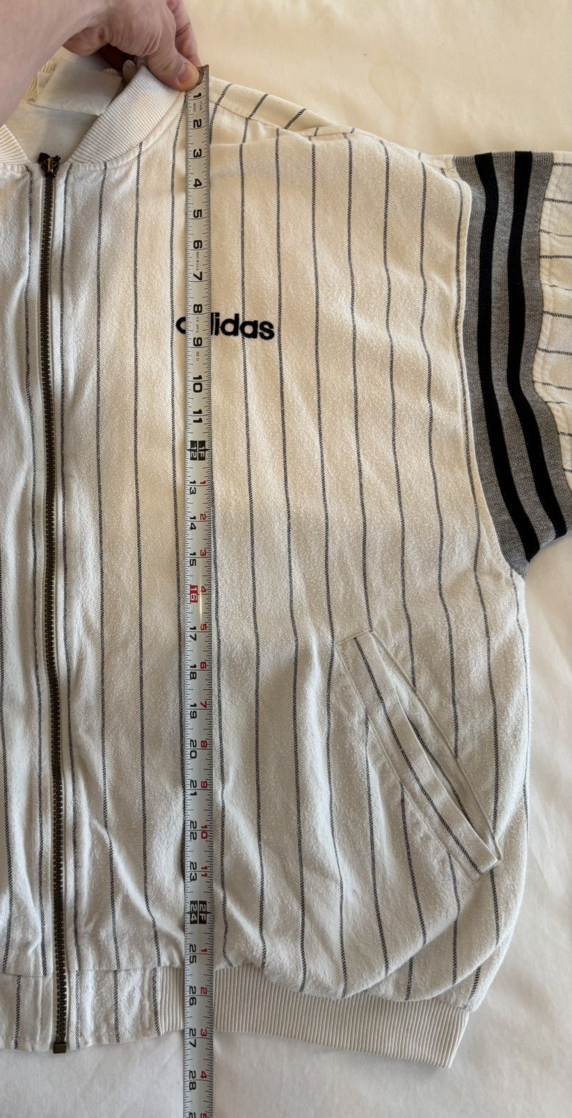 Adidas × Vintage Vintage Adidas Pinstripe Jacket 80’s/90’s Vintage Size US L / EU 52-54 / 3 - 13 Thumbnail
