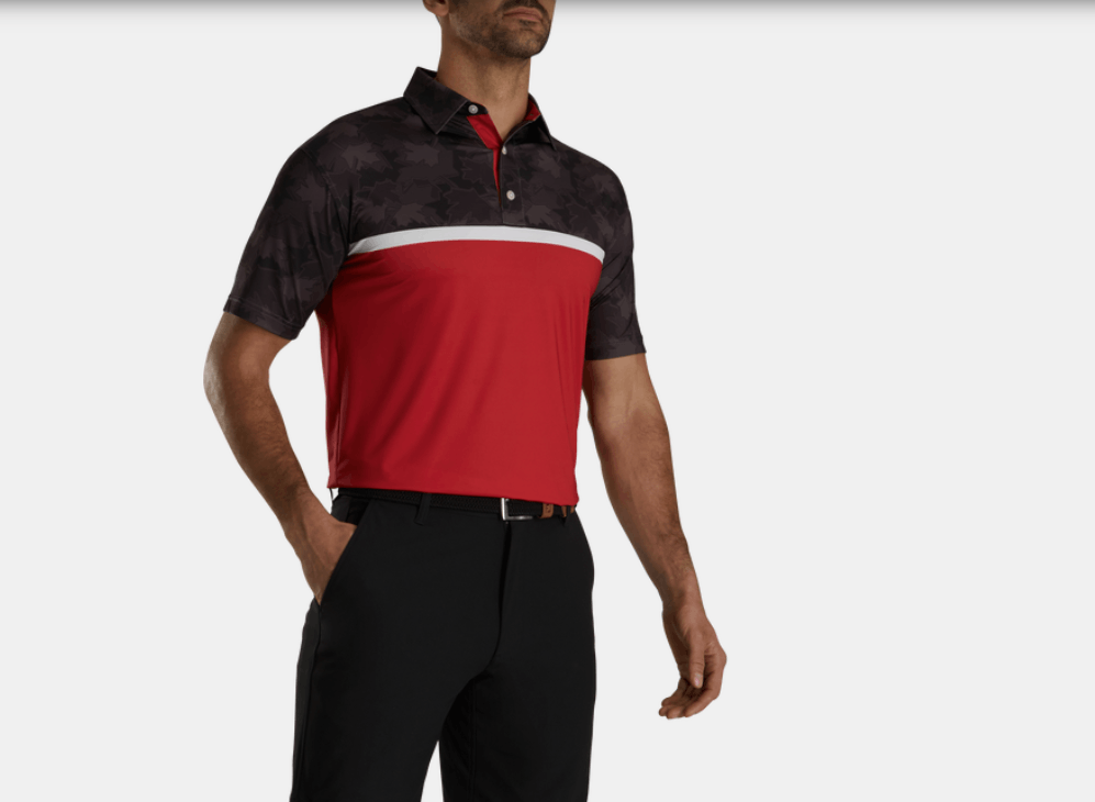 Footjoy FootJoy 29899 Striped Tonal Leaf Print Polo Top ( S ) Size US S / EU 44-46 / 1 - 1 Thumbnail