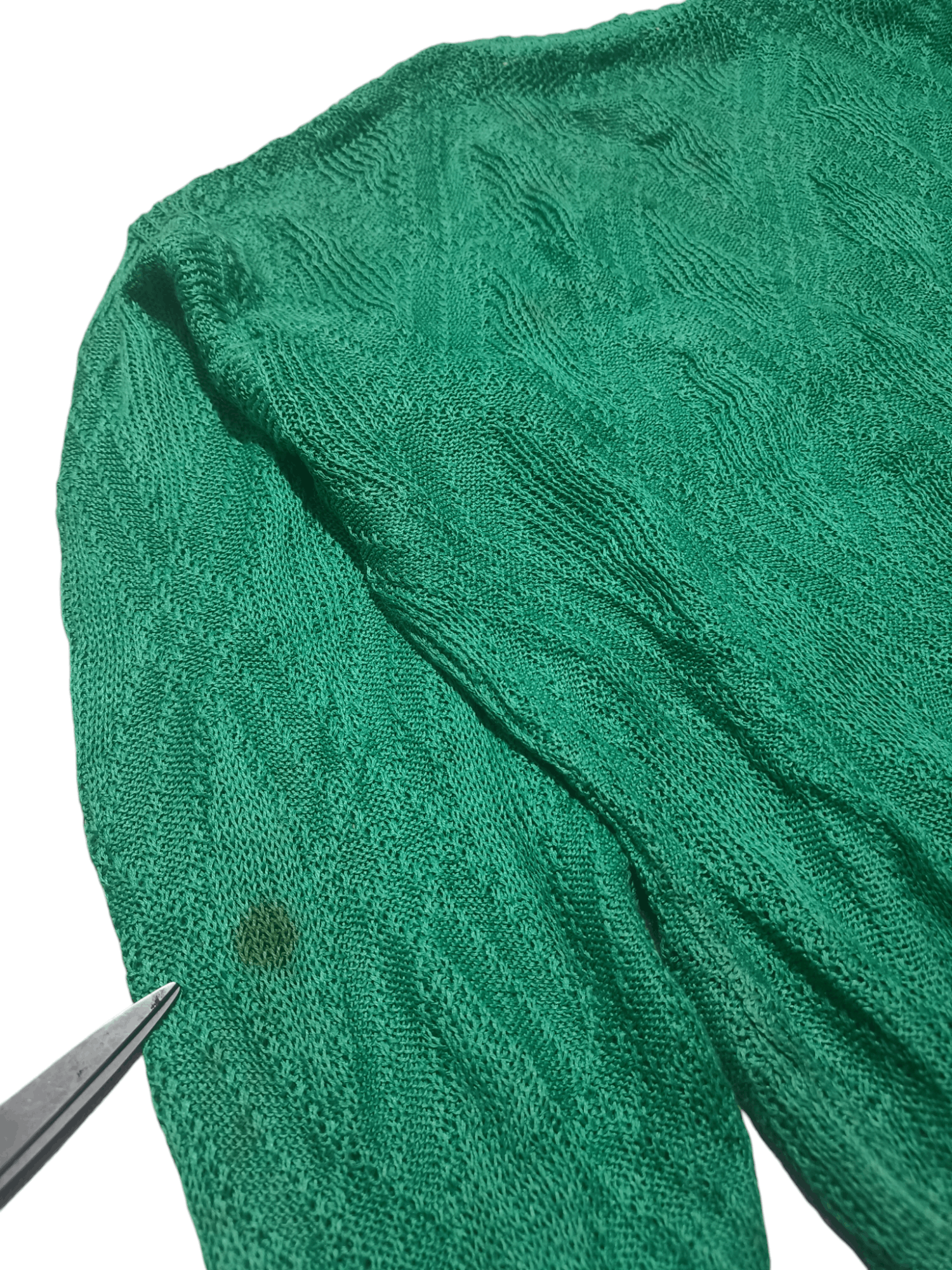 Yves Saint Laurent Vintage Yves Saint Laurent YSL Openwork Knit Green Sweater Size L / US 10 / IT 46 - 9 Thumbnail