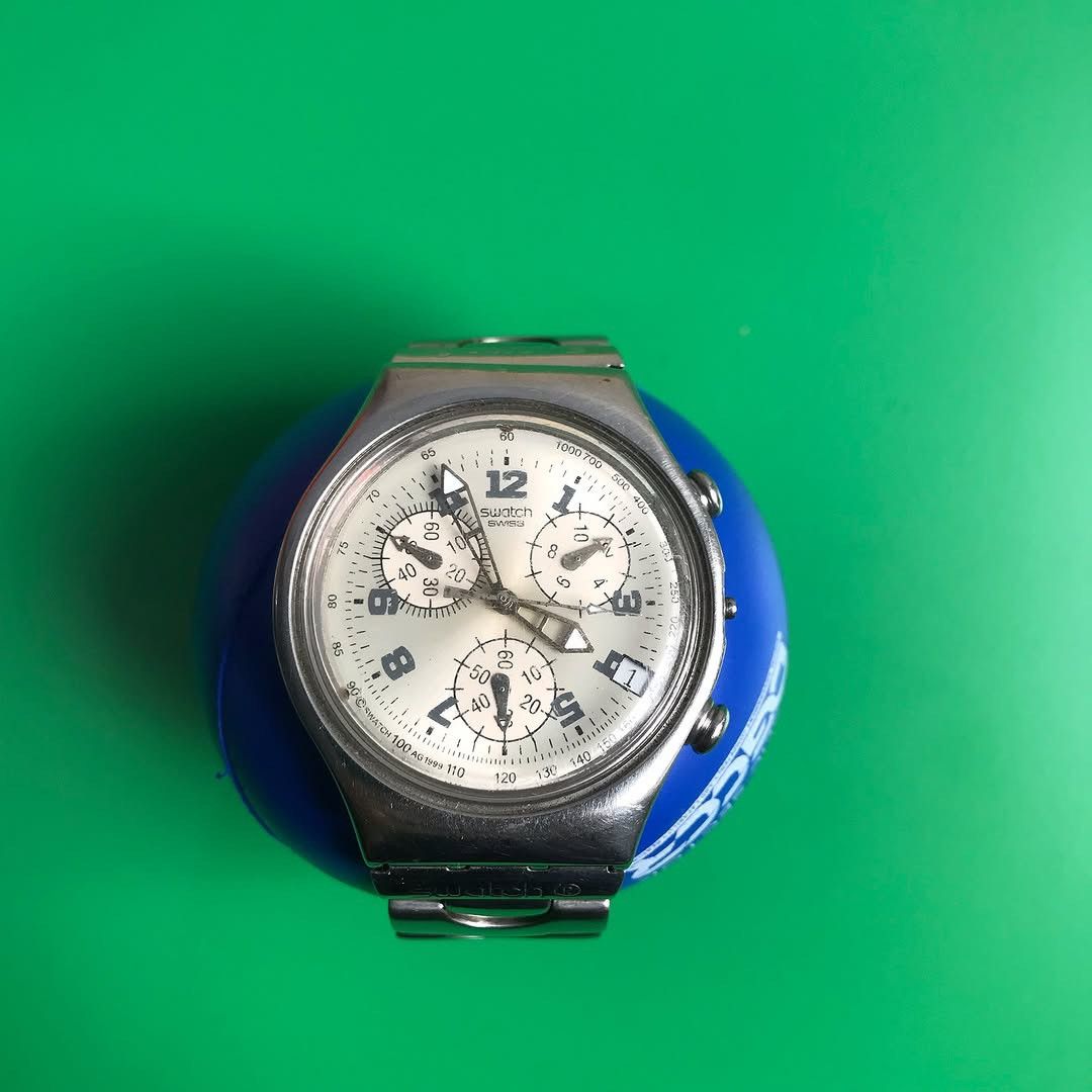 Le Grande Bleu (L.G.B.) × Swatch × Swissgear Vintage SWATCH IRONY AG1999 CADMOS WHITE YCS411G STEELquartz Size ONE SIZE - 15 Thumbnail