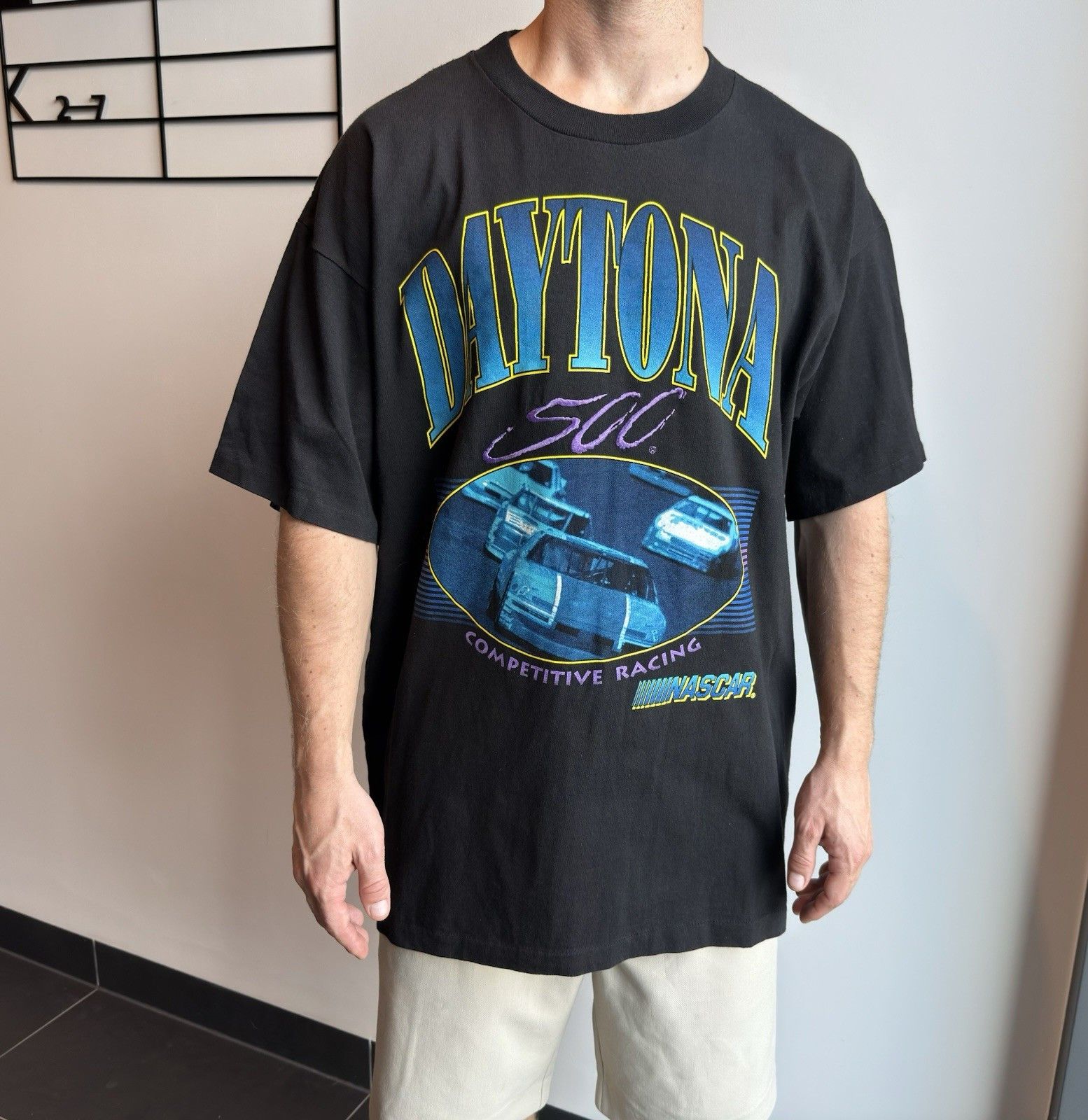 Vintage Vintage 90s Daytona 500 Nascar Racing T-Shirt Single Stitch Size US XL / EU 56 / 4 - 1 Thumbnail