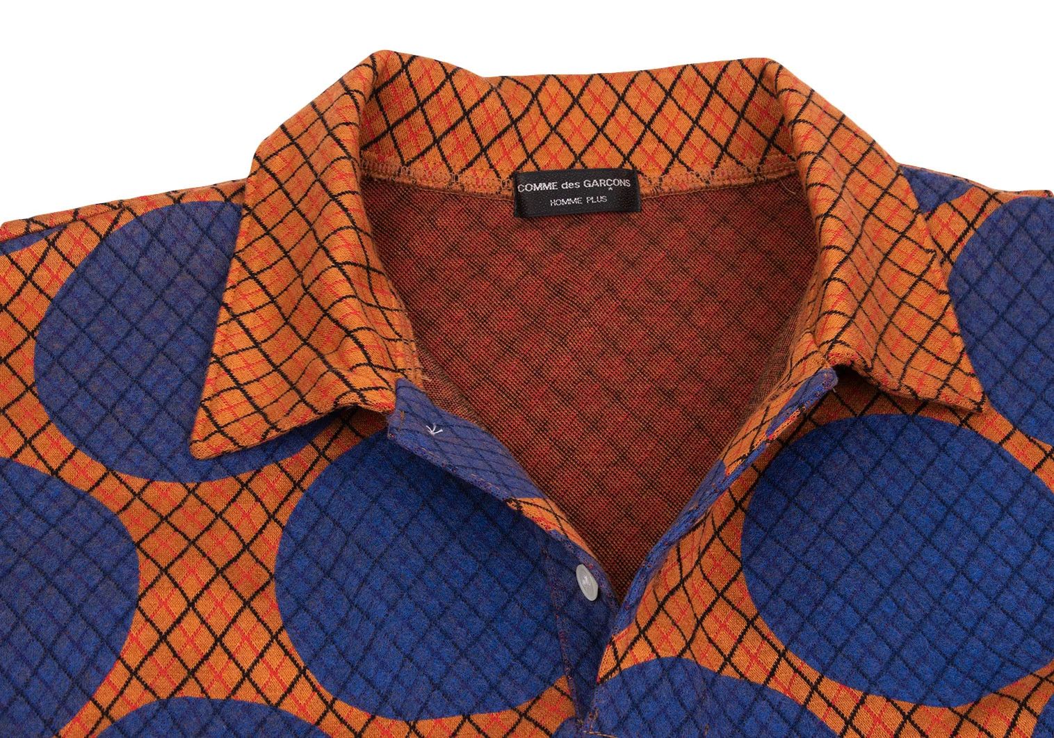 Comme des Garcons Homme Plus Python Pattern Panel Polo Shirt in Orange and Blue Size US M / EU 48-50 / 2 - 5 Thumbnail