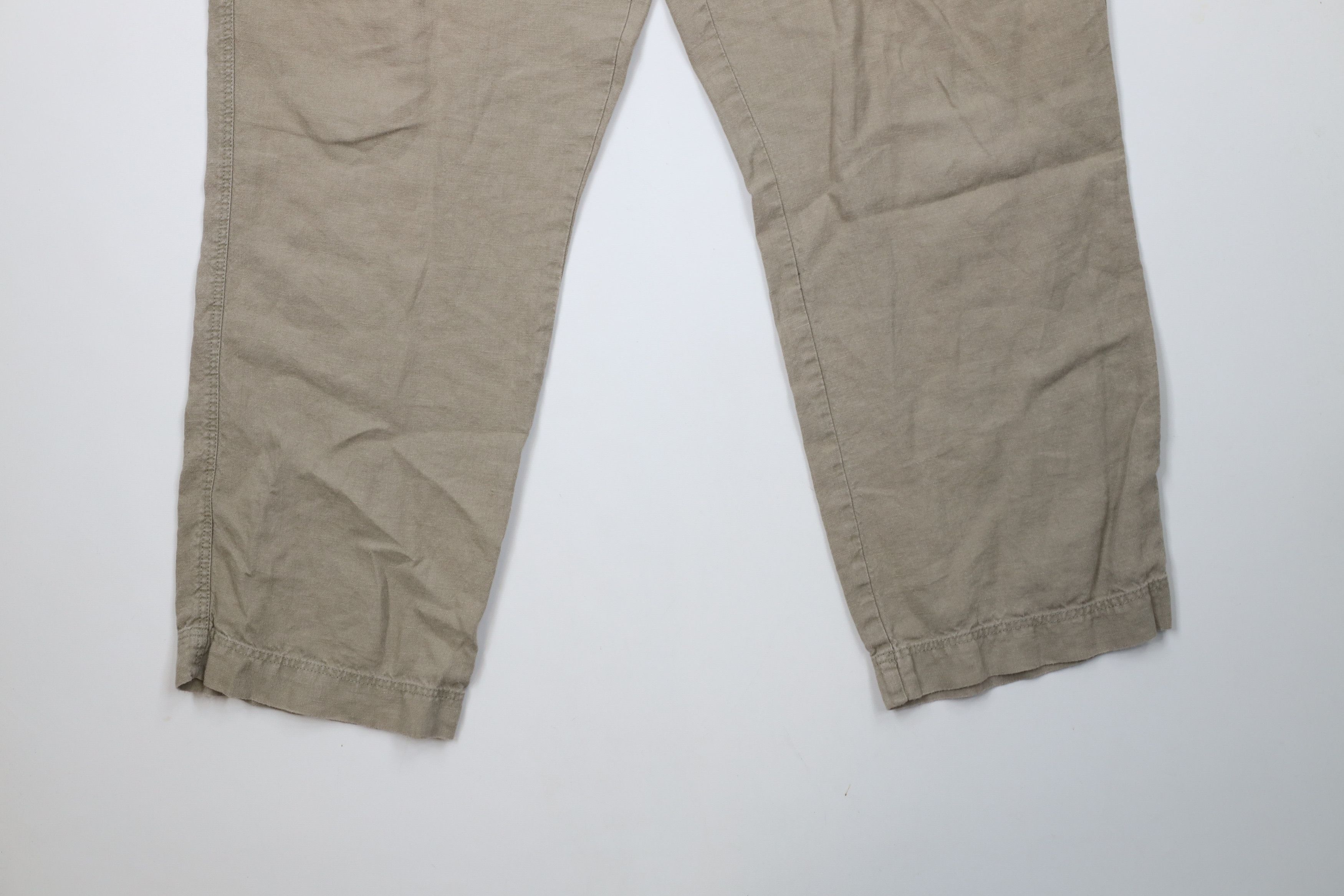 Vintage Vintage 90s Streetwear Linen Wide Leg Chino Pants Beige Size US 36 / EU 52 - 4 Thumbnail