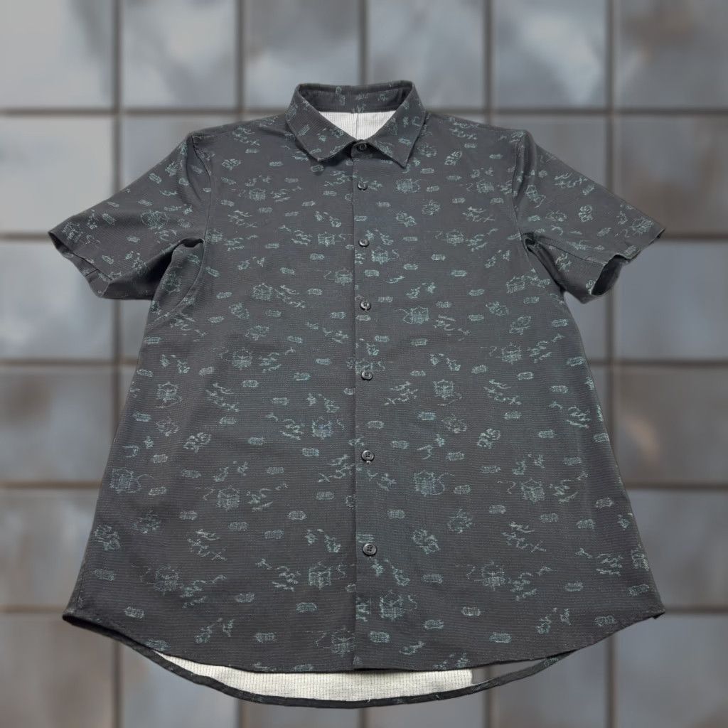 Lululemon Airing Easy Shirt Mens Medium Black Button Up Athleisure Preppy Camp