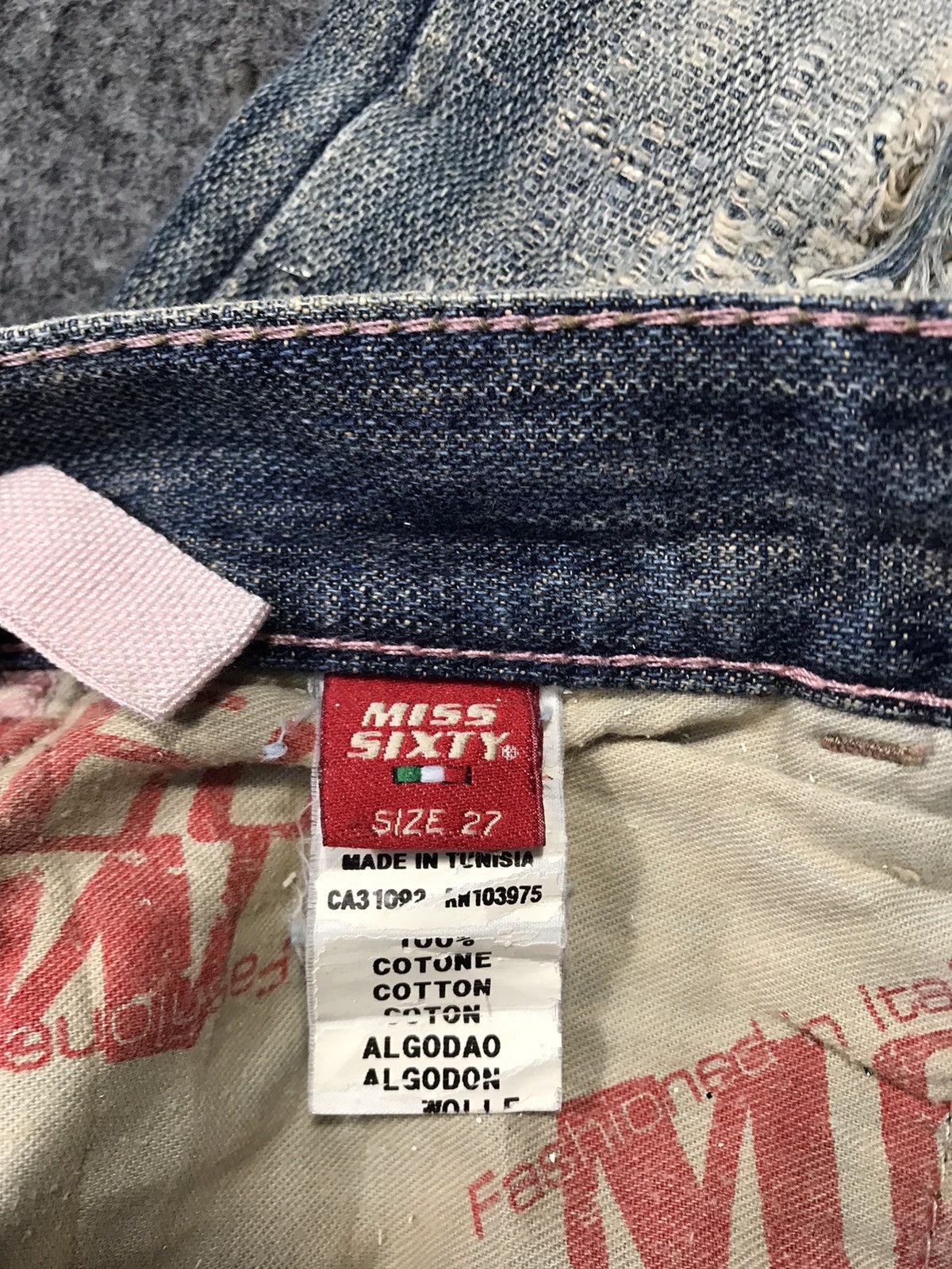 Miss Sixty Miss Sixty Distressed Indigo Denim Jeans Relaxed Tapered Size 27" / US 4 / IT 40 - 13 Thumbnail
