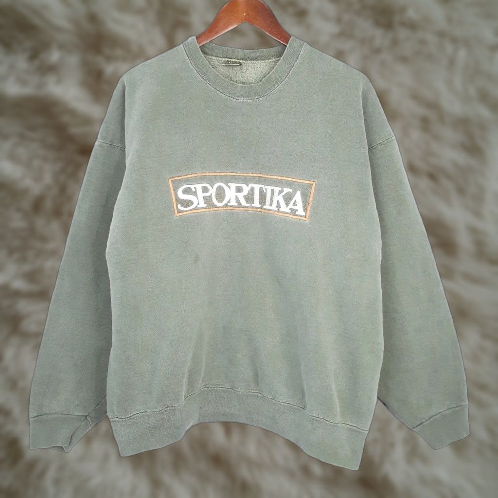 Fruit Of The Loom VINTAGE Fruit of the Loom Sweatshirt XL Green USA Super Cotton Crew Neck Long Sleeve Unisex Adults Pullover Sports Embroidered Regular Size Size US XL / EU 56 / 4 - 1 Thumbnail