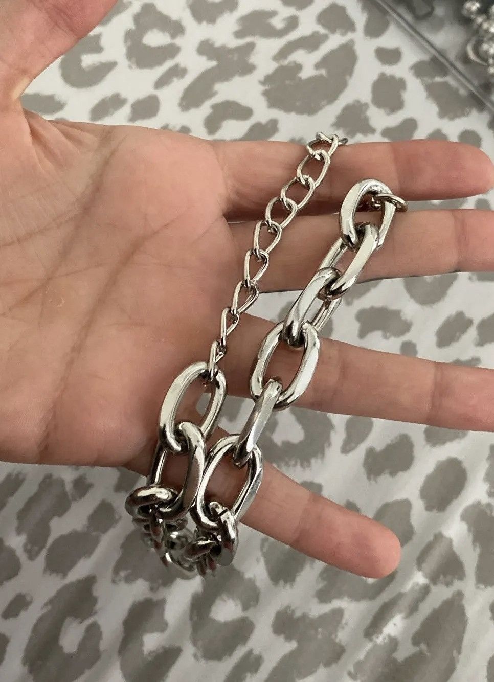 Jewelry Punk Big Thick Metal Chain Choker Necklace Size ONE SIZE - 6 Thumbnail