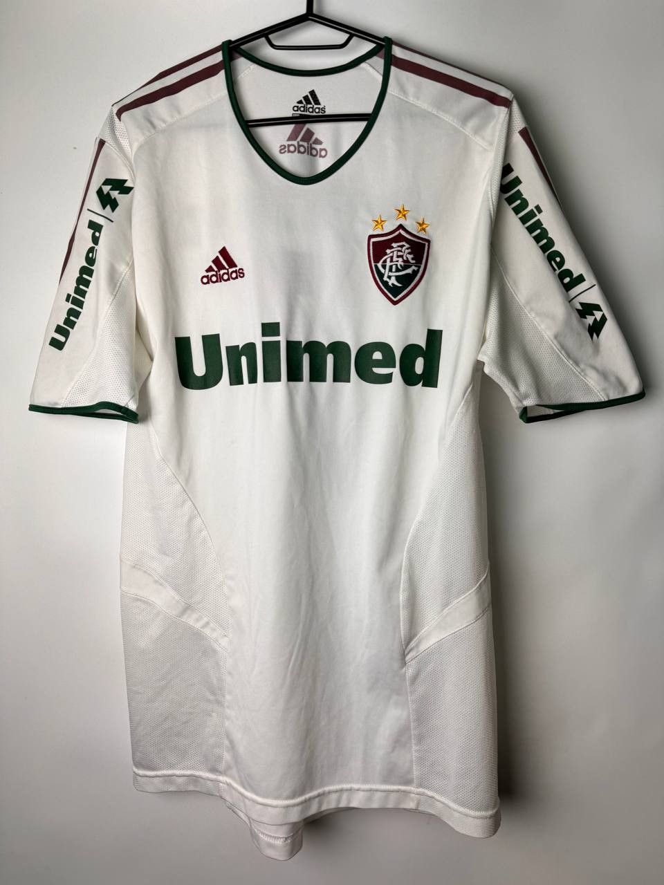 image of Adidas 2005 Fluminense Away Shirt Soccer Jersey Size M Men in White