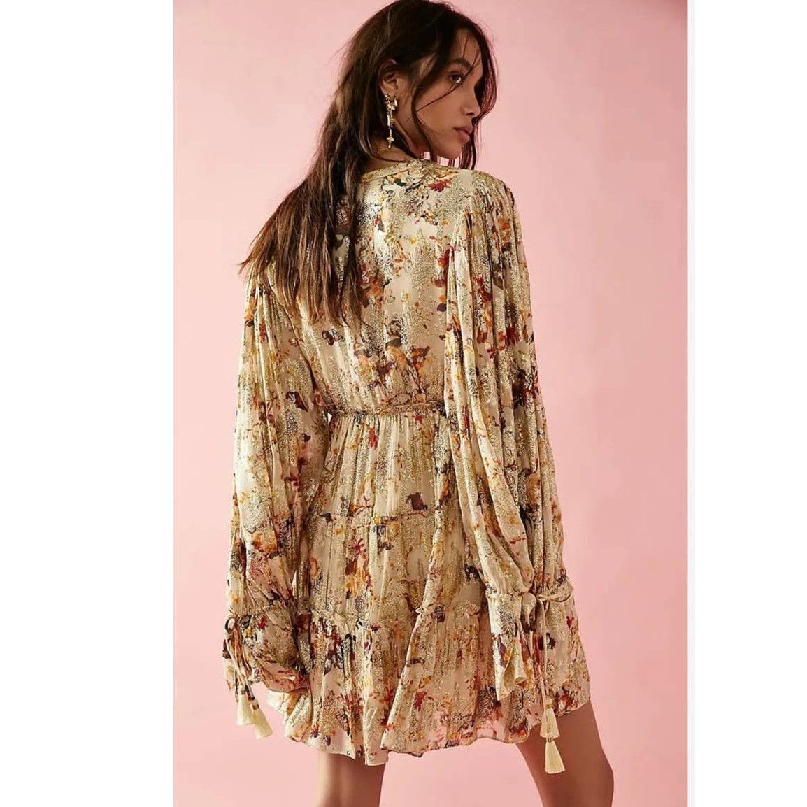 Free People New Free People Rococco Sands Cara Mini Dress $383 SMALL Size S / US 4 / IT 40 - 3 Thumbnail