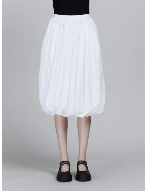 Marni o1w1db10125 Ballon Midi Skirt in White Size 26" / US 2 / IT 38 - 1 Thumbnail