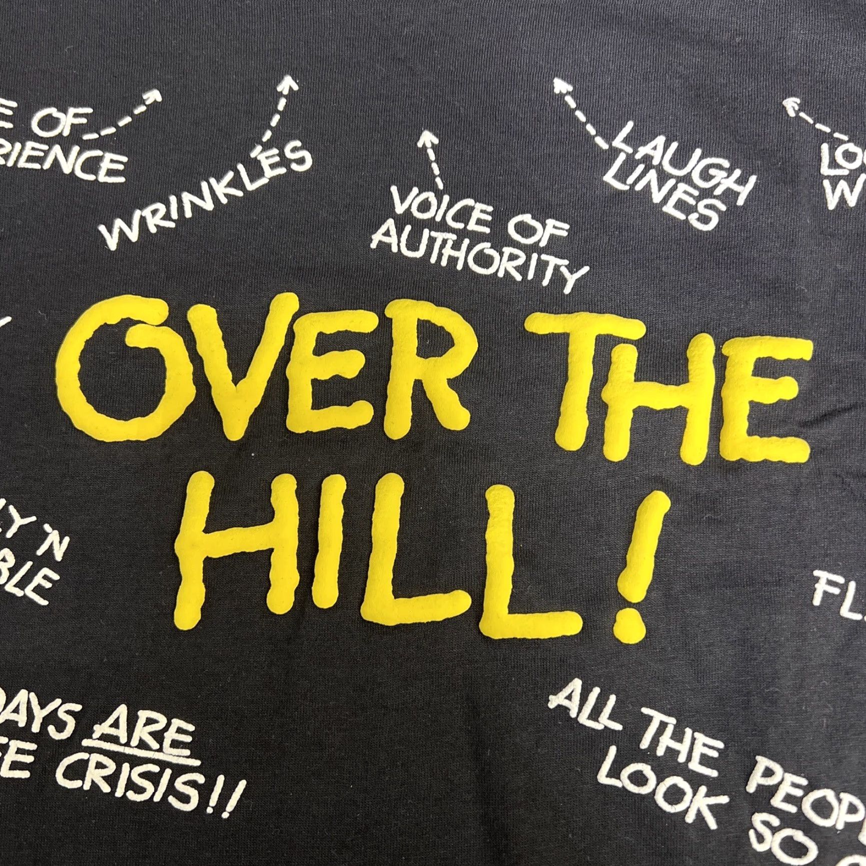 Hanes VINTAGE Hanes Heavy Weight Black T-Shirt Mens L Over The Hill! Size US L / EU 52-54 / 3 - 2 Thumbnail