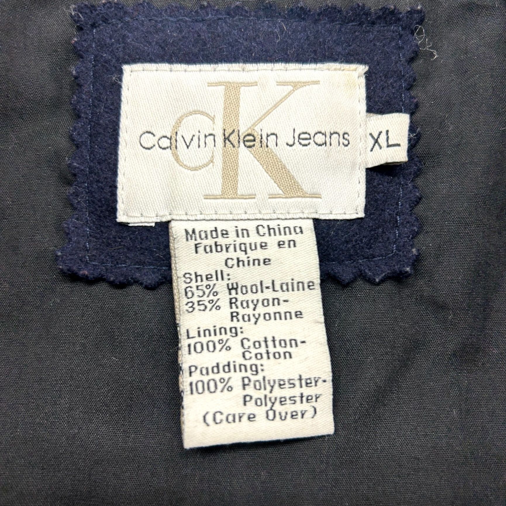 Calvin Klein VINTAGE Calvin Klein Coat Mens XL Blue Navy Wool Full Zip Lined Overcoat 90s Size US XL / EU 56 / 4 - 7 Thumbnail