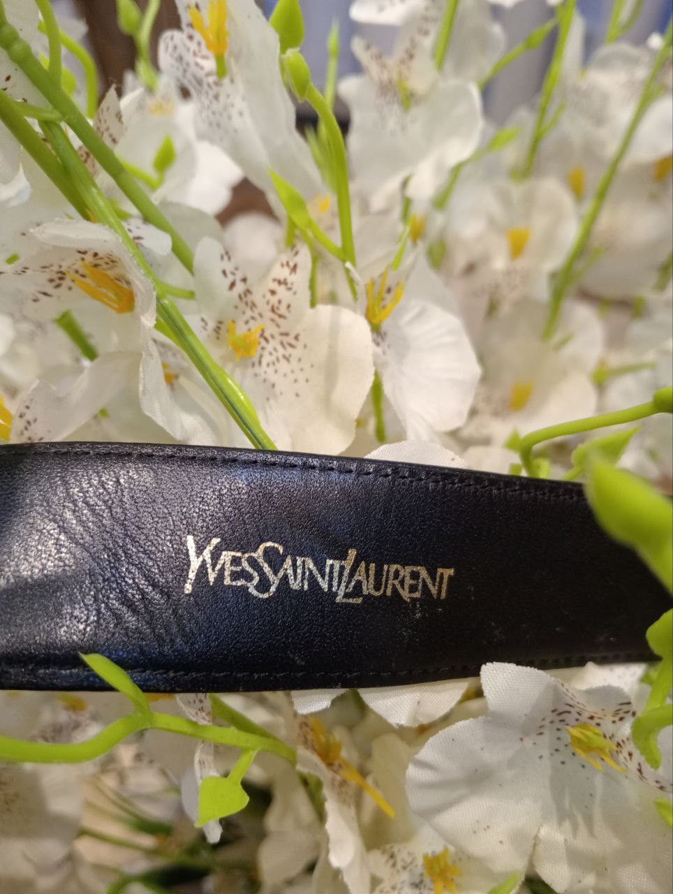 Yves Saint Laurent VINTAGE YVES SAINT LAURENT LEATHER BELT - BLACK Size ONE SIZE - 3 Thumbnail