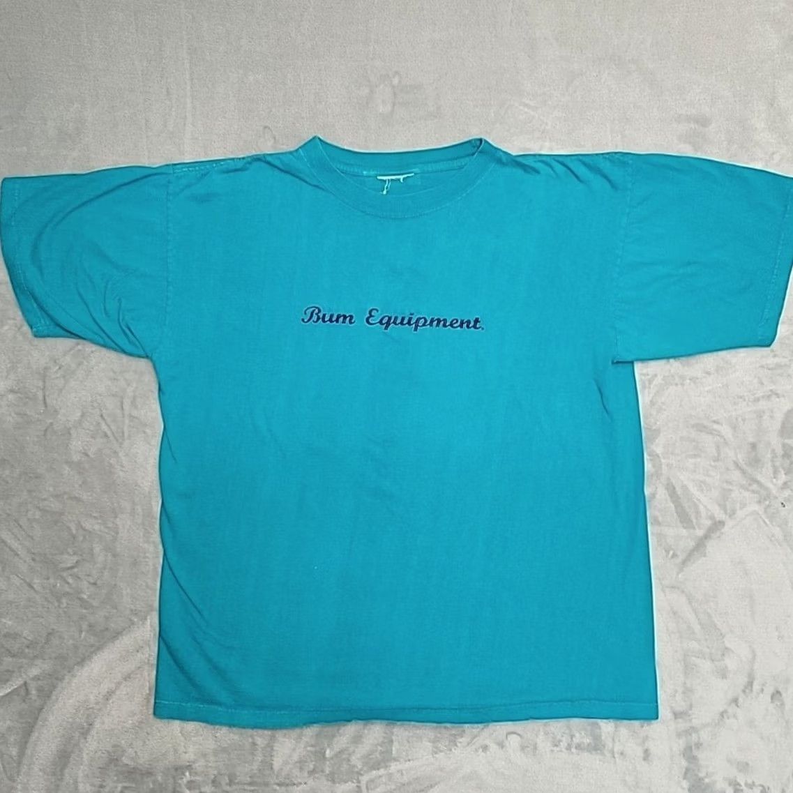 Vintage VINTAGE B.U.M. Equipment Shirt Men XL Teal Short Sleeve Crew Neck 90s Retro Size US XL / EU 56 / 4 - 2 Thumbnail