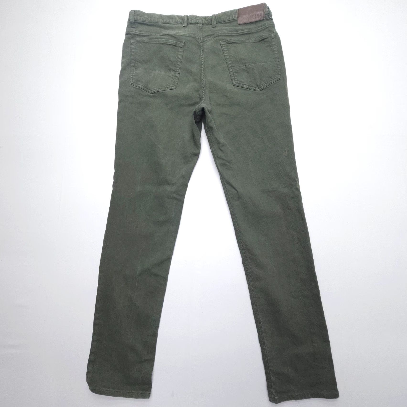Denime SPoke London Jeans 37 x 34 Denim Regular Straight Mens Green Stretch 5-Pocket London Theme Regular Waist 37in Inseam 34in Mens Jeans Size US 37 - 2 Thumbnail