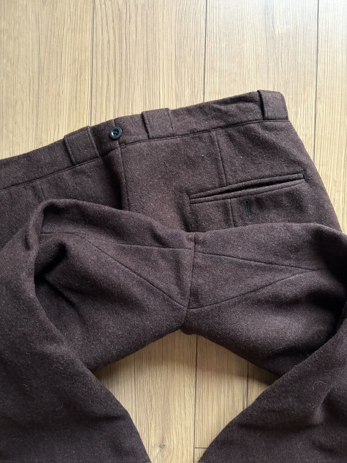 Vintage 40-50's Heavy Brown Wool Cotton Lined European Work Pants Size US 36 / EU 52 - 22 Thumbnail