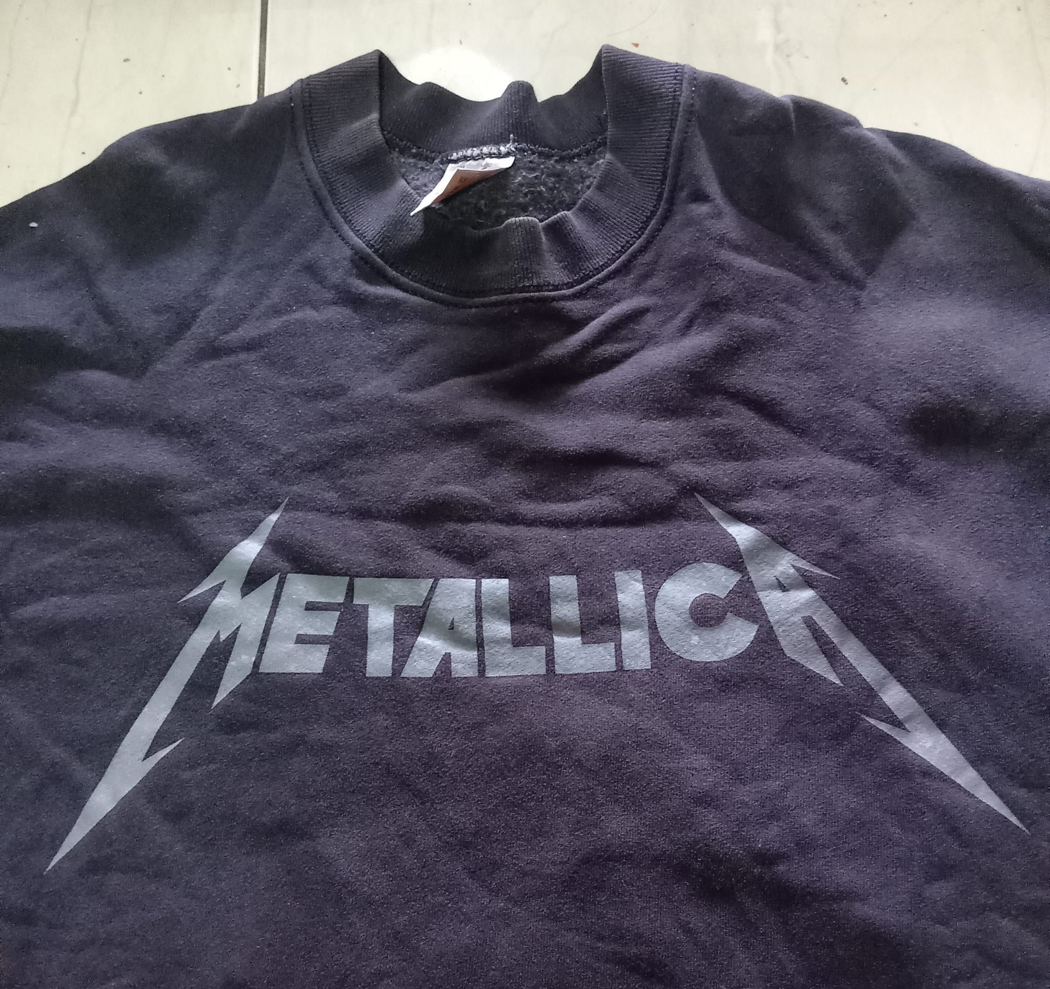 Band Tees × Metallica × Vintage Vintage 90s metallica sweatshirt spellout Size US XL / EU 56 / 4 - 9 Thumbnail