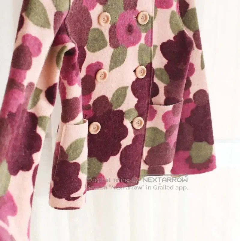 Moschino Moschino Floral Wool Coat in Multicolor . Size M / US 6-8 / IT 42-44 - 5 Thumbnail
