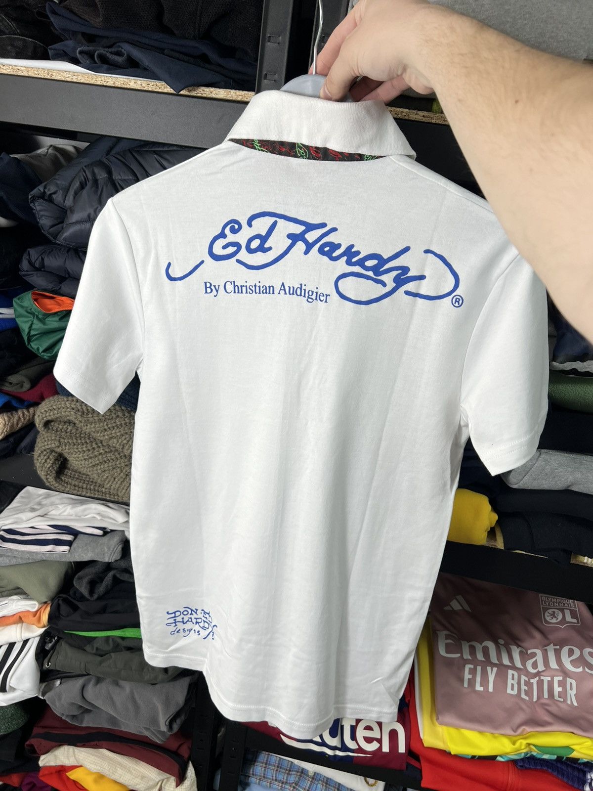 Ed Hardy Ed Hardy Skull Graphic Polo Shirt White Size L (Fits M) Size US L / EU 52-54 / 3 - 8 Thumbnail
