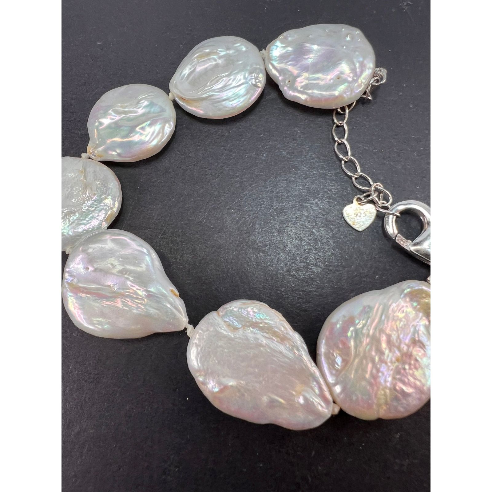 Other Cultured coin pearls bracelet with sterling silver clasp Size ONE SIZE - 8 Thumbnail