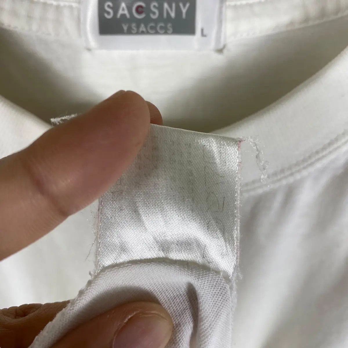 Designer SACSNY YSACCS By Yohji Yamamoto Basic Logo Tee Shirt Size US L / EU 52-54 / 3 - 6 Thumbnail